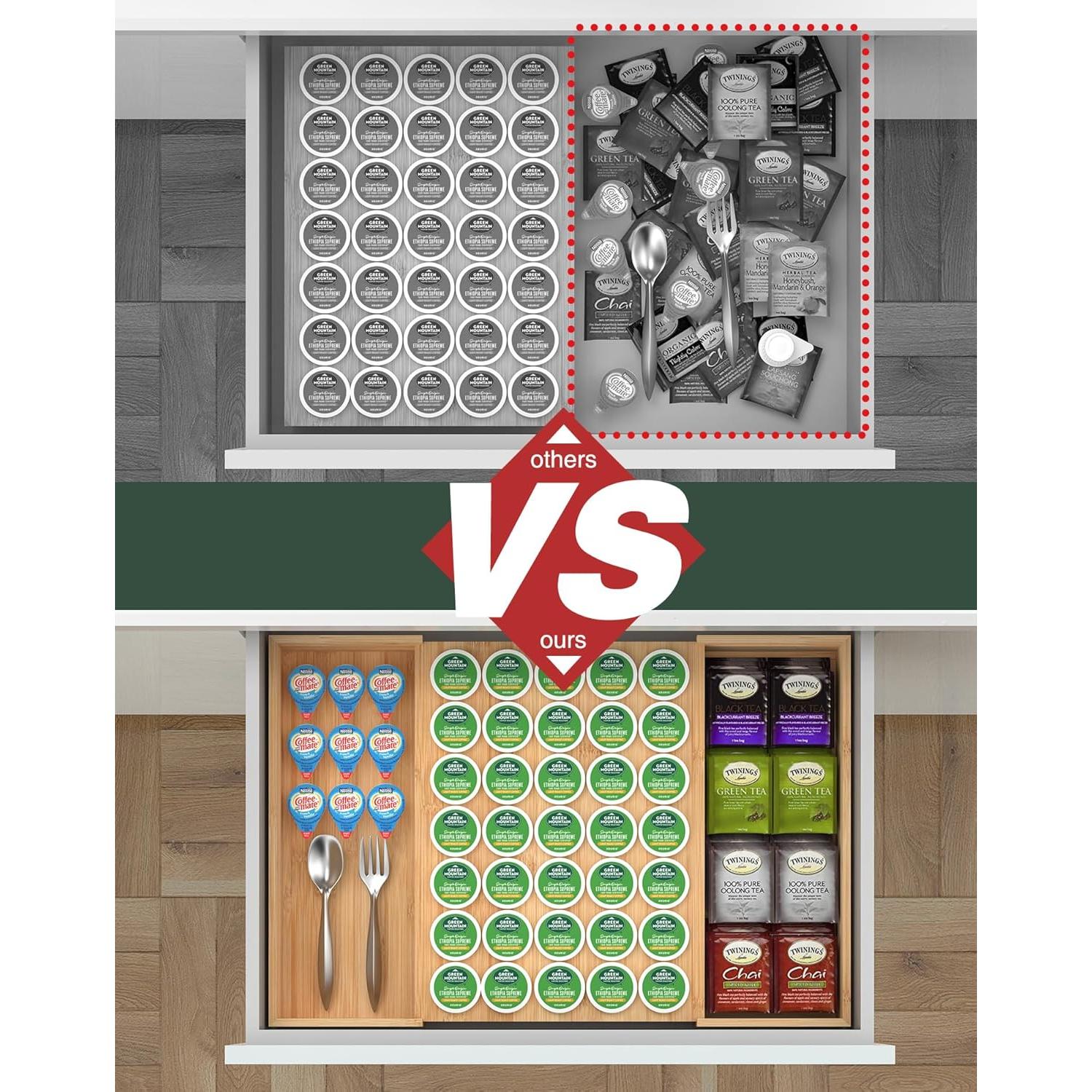 Soporte Expandible de Bambú WELL WENG para 35 Cápsulas K-Cup