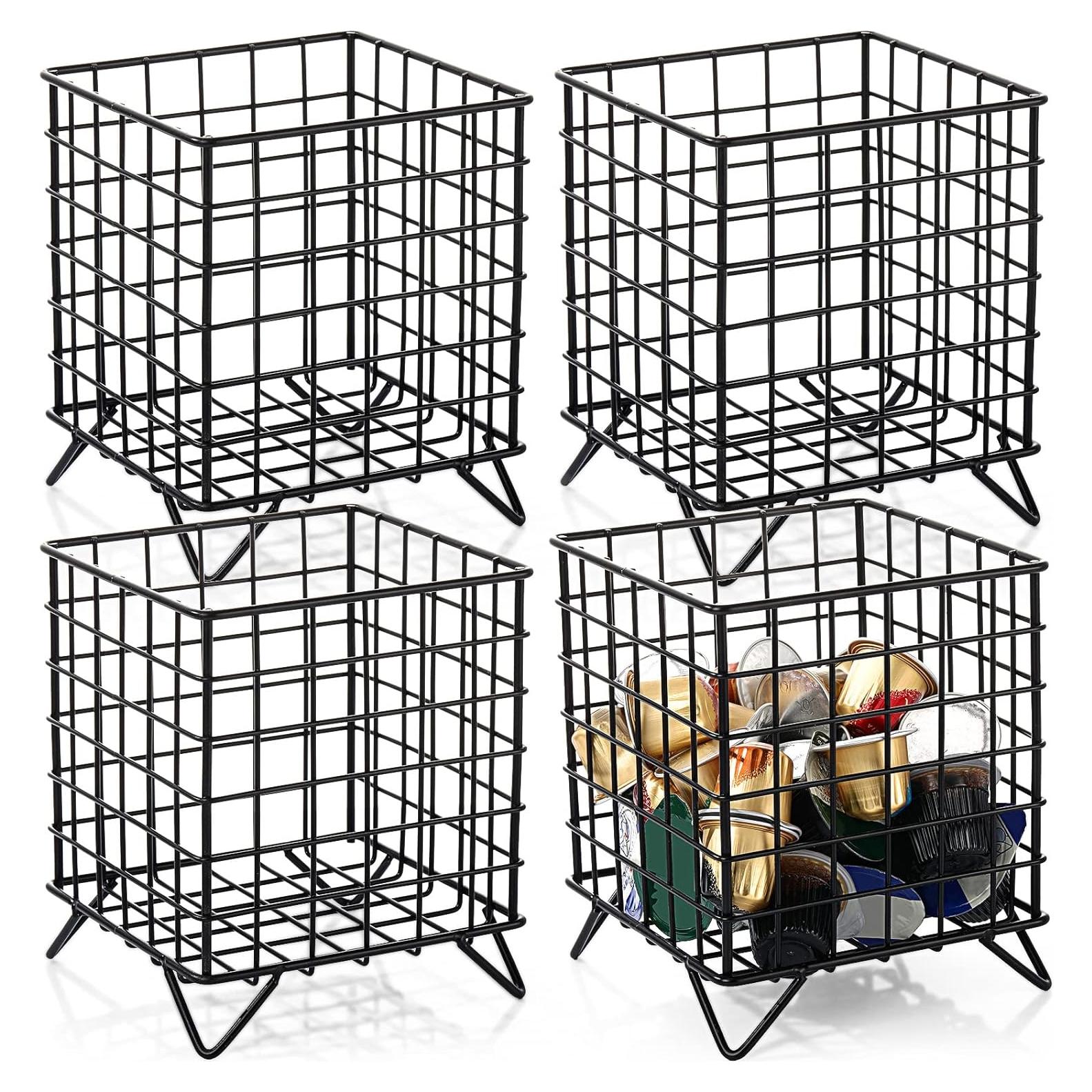 Soporte para Cápsulas de Café Zubebe 4 Pcs Metal Negro 13.5x16 cm