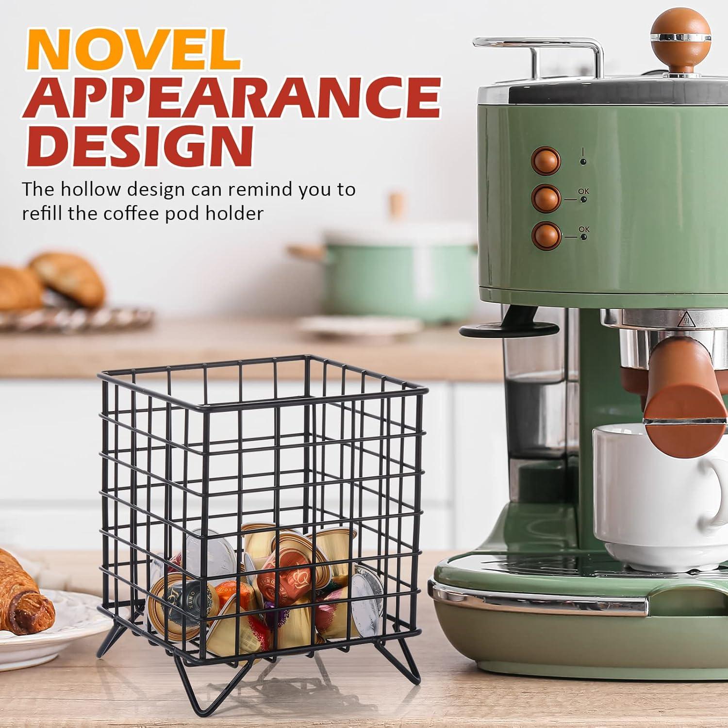 Soporte para Cápsulas de Café Zubebe 4 Pcs Metal Negro 13.5x16 cm