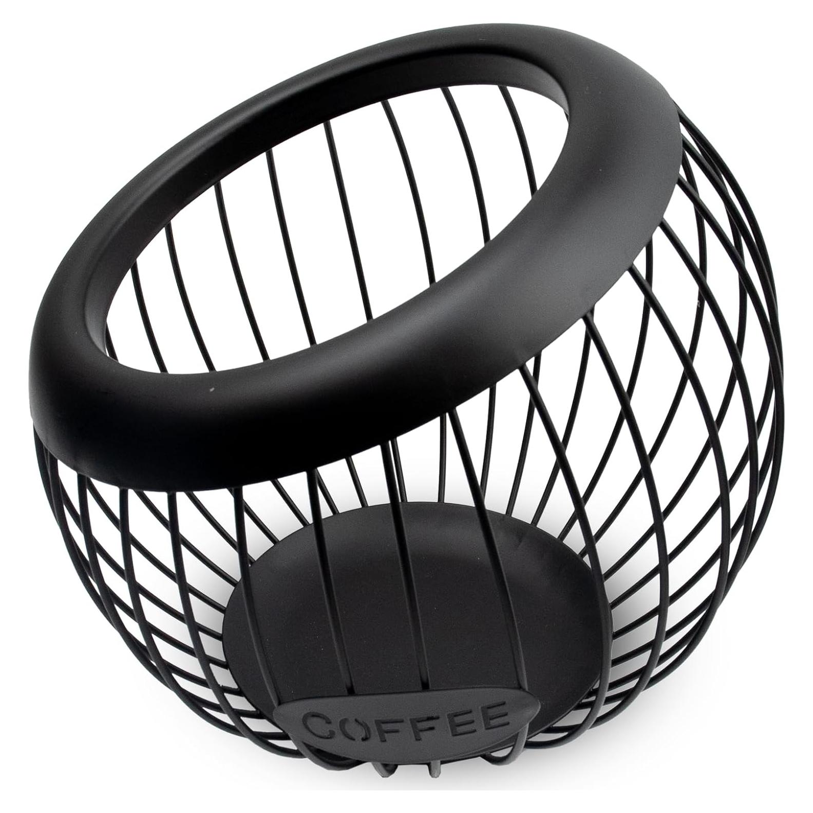 Soporte para cápsulas de café KoMvzyl, metal negro, 20x20x18.5 cm