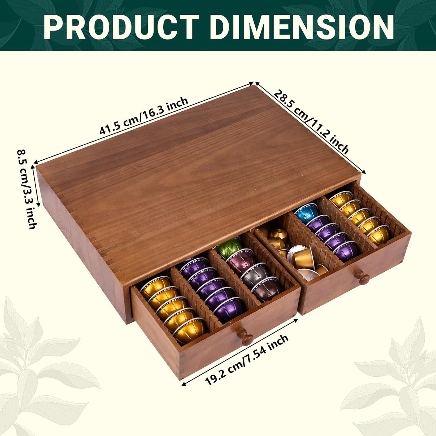 Soporte Organizador de Cápsulas de Café WodGod Madera 41.4x28.4cm