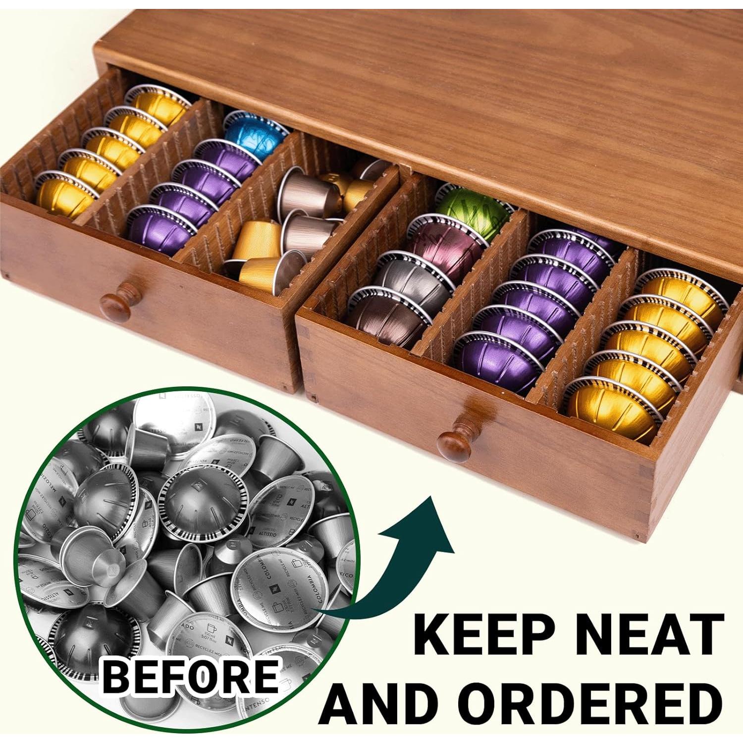 Soporte Organizador de Cápsulas de Café WodGod Madera 41.4x28.4cm