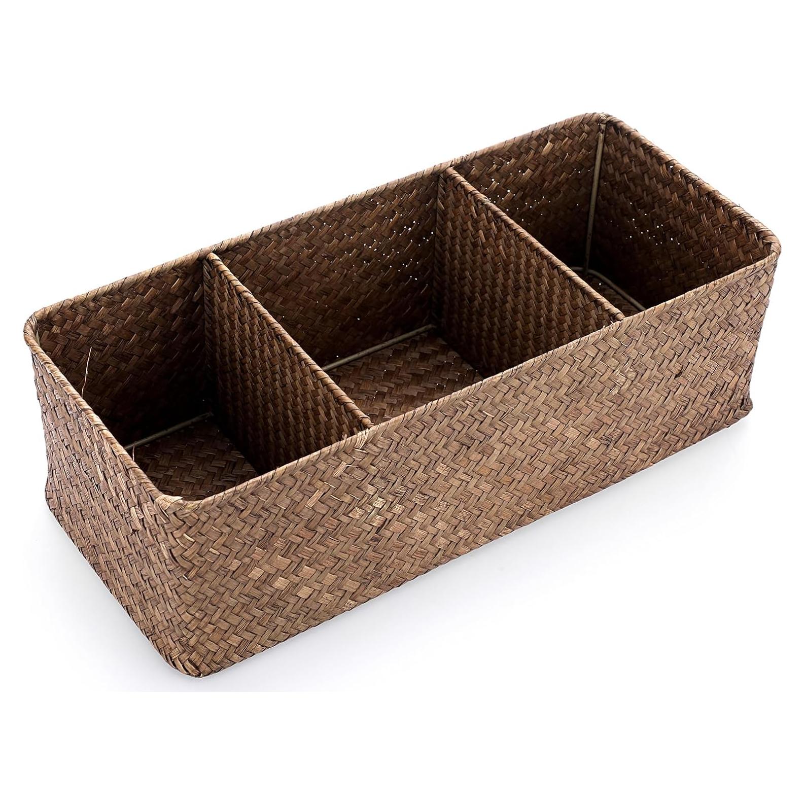 Soporte para cápsulas de café ELLDOO de mimbre 35x16x11cm