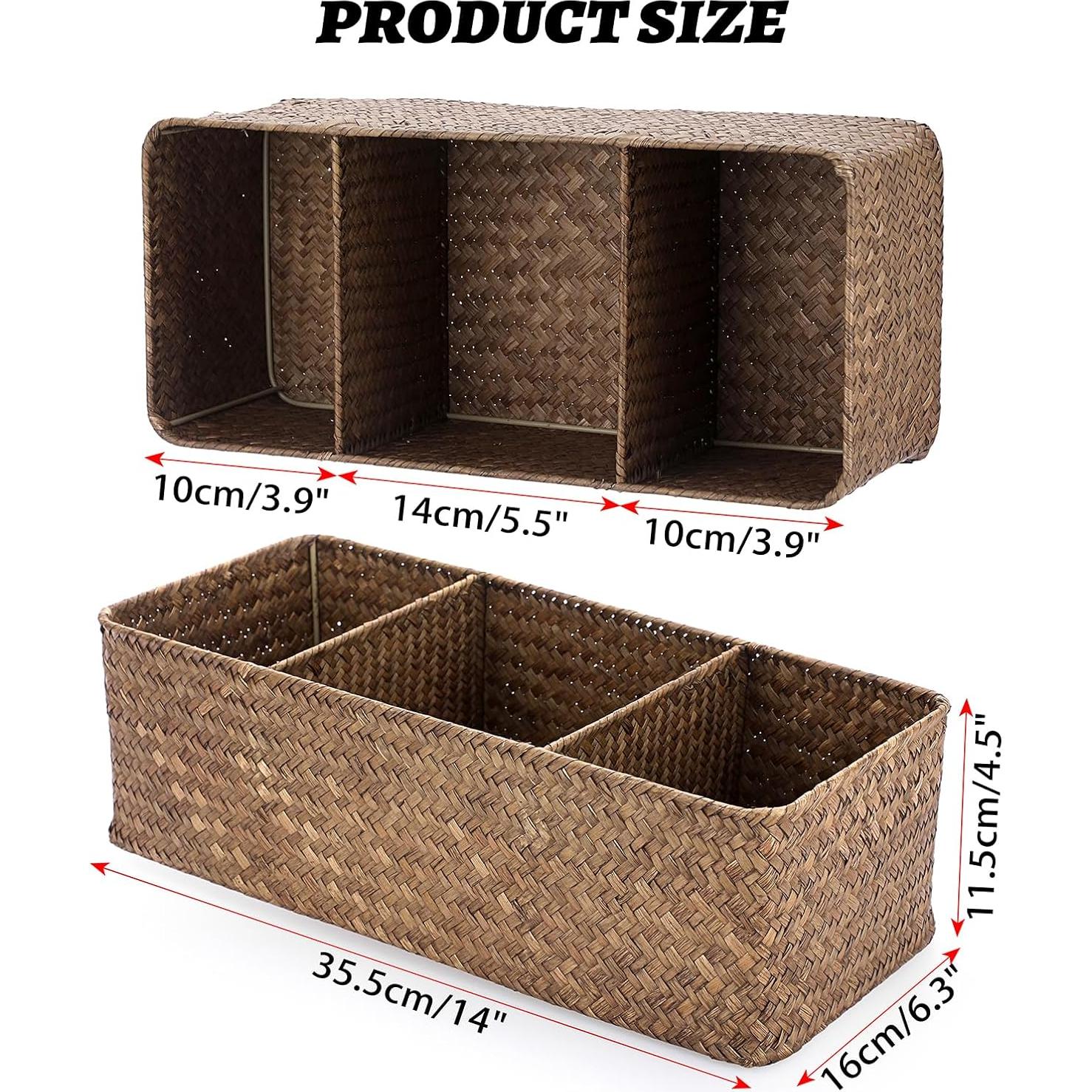 Soporte para cápsulas de café ELLDOO de mimbre 35x16x11cm