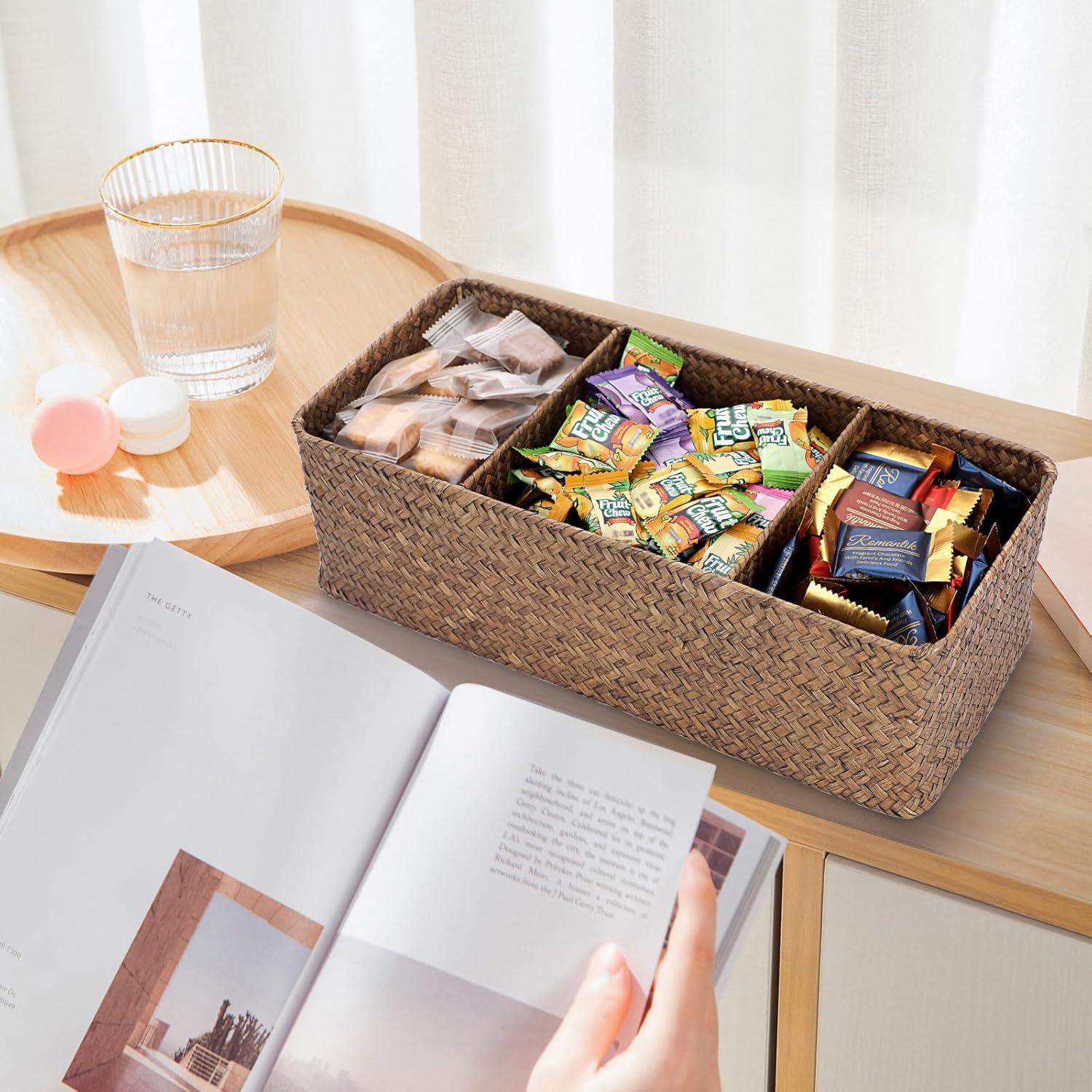 Soporte para cápsulas de café ELLDOO de mimbre 35x16x11cm