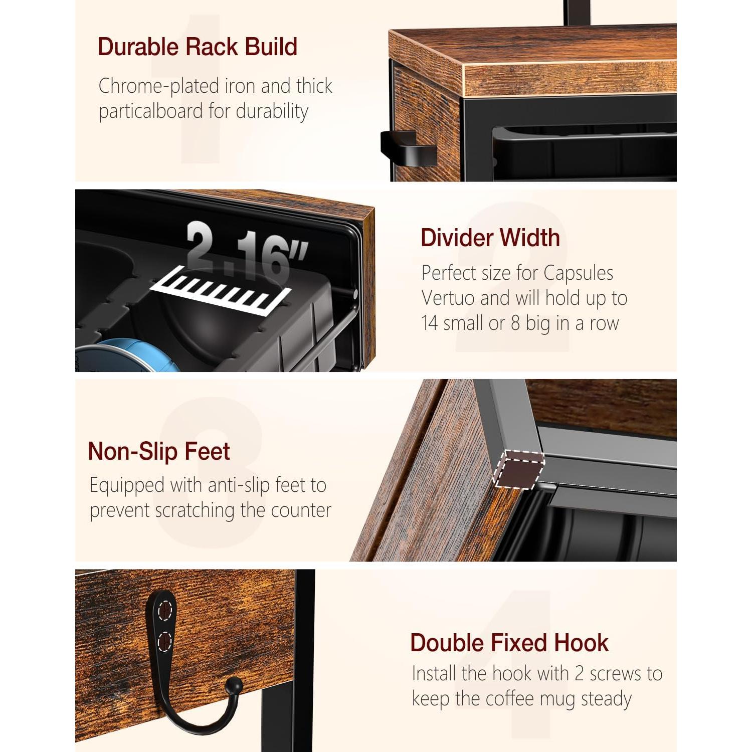 Soporte para Cápsulas de Café Evermagin, Organizador para 56 Vertuo