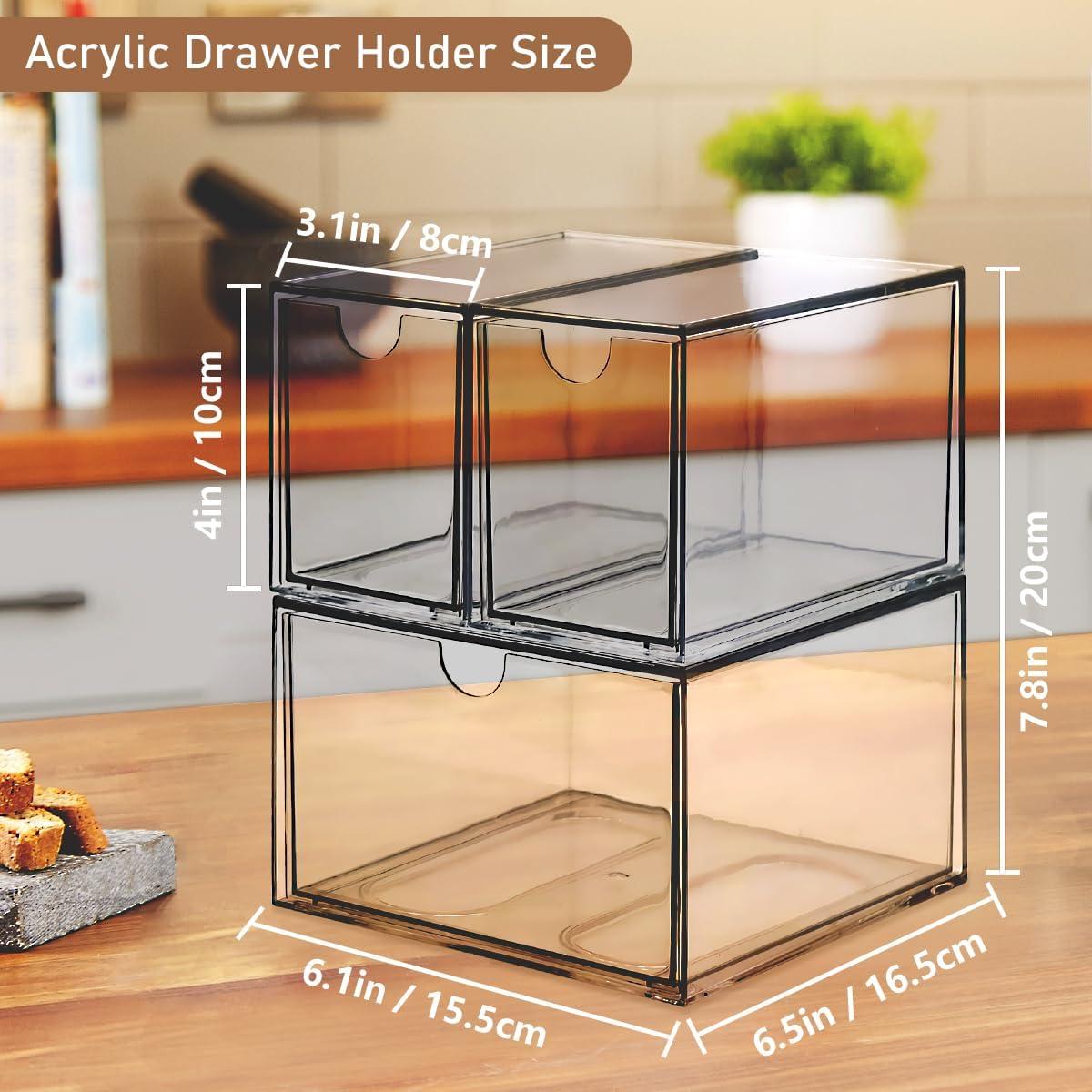 Organizador de K Cup y Té KAIDELI, 3 Cajones Apilables