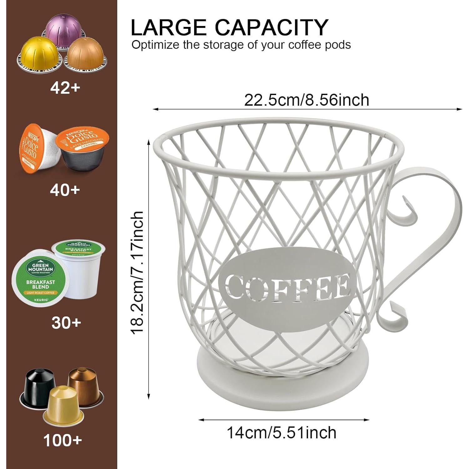Organizador de K Cup MFBJXC Blanco para 35 Cápsulas de Café