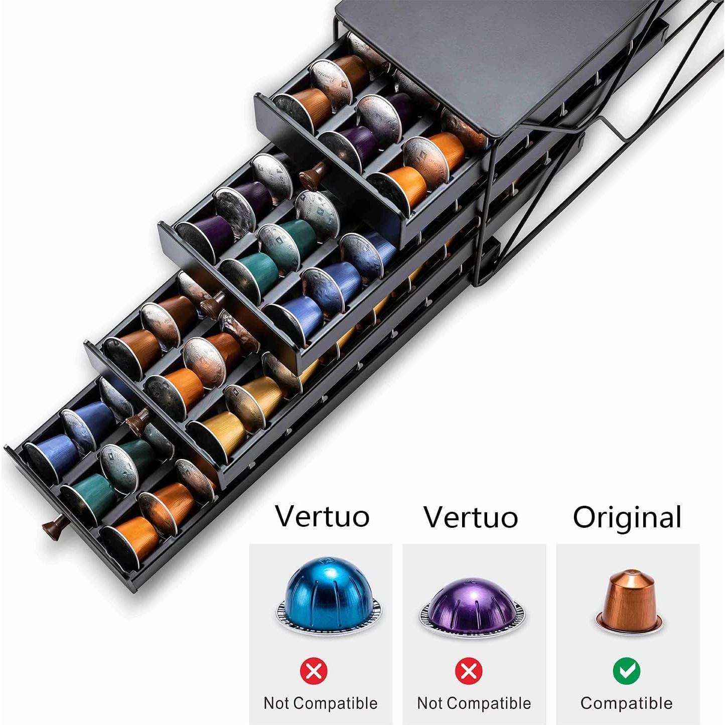 Cajón Organizador de Cápsulas de Café ZCDCP 4 Niveles 120 Cápsulas