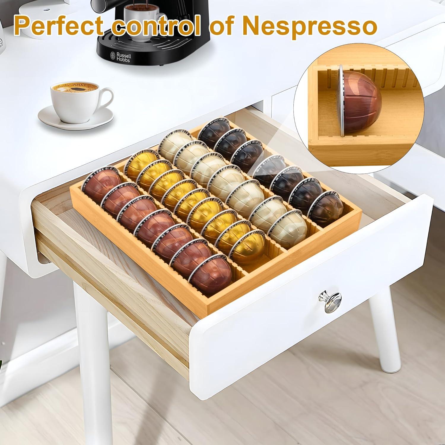 Soporte de Almacenamiento de Cápsulas de Café MinBoo de Bambú