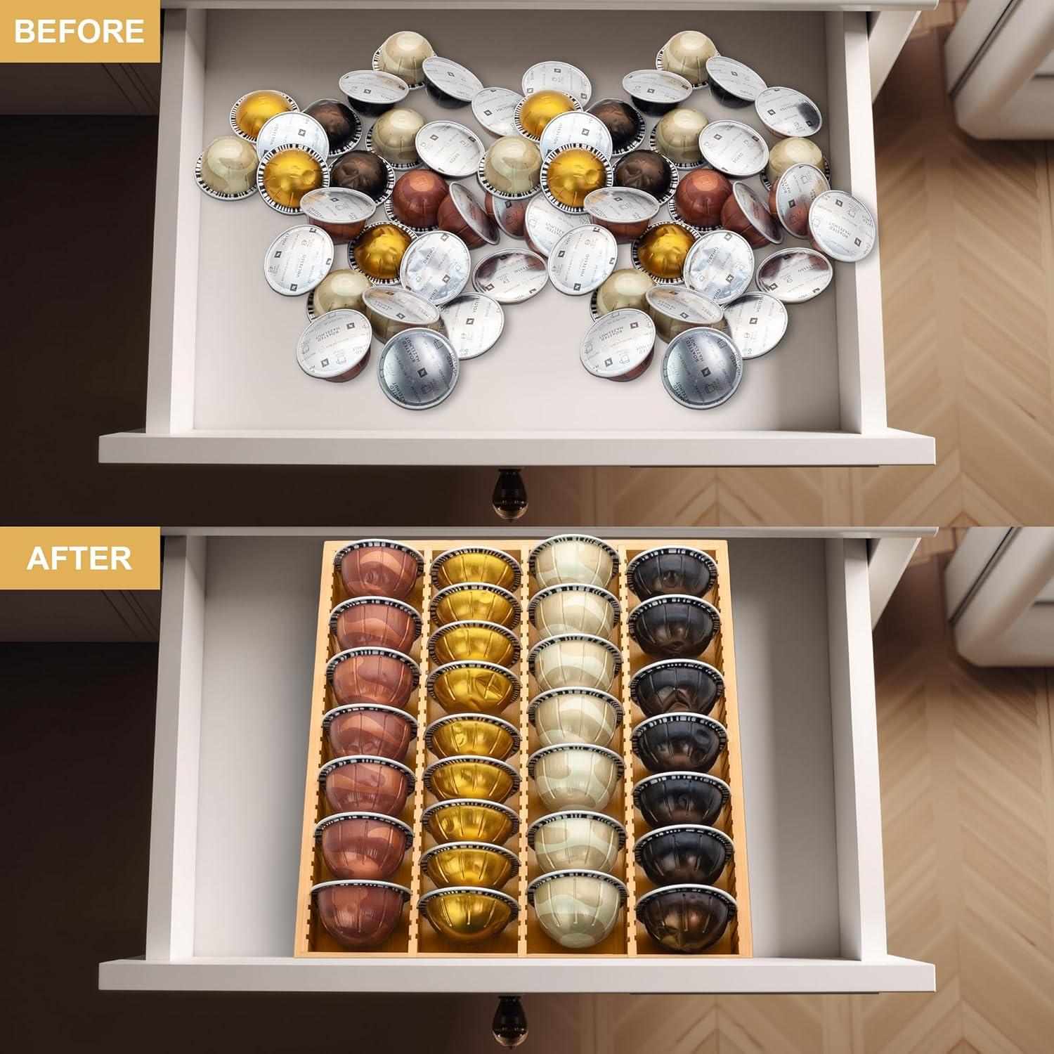 Soporte de Almacenamiento de Cápsulas de Café MinBoo de Bambú