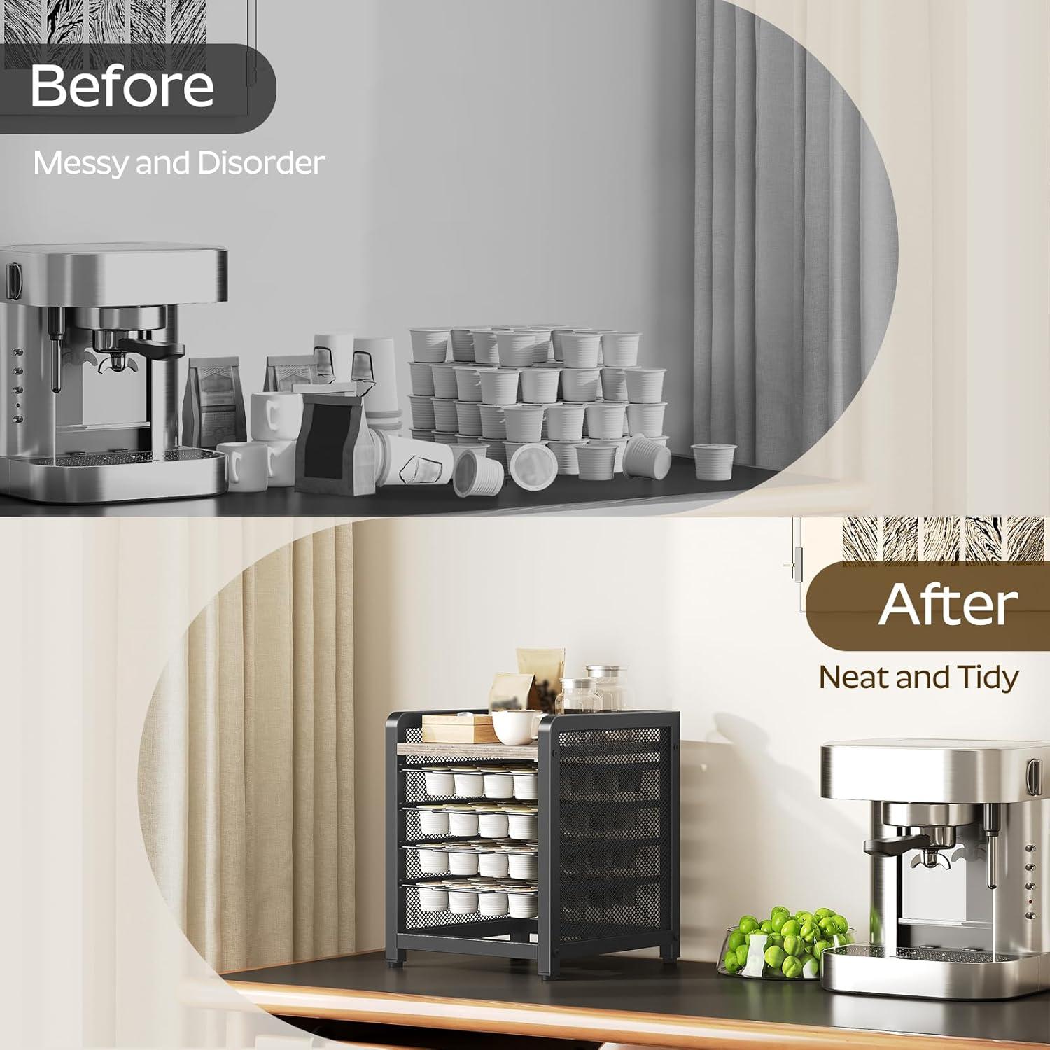 Soporte Organizador de Cápsulas de Café YATINEY 4 Niveles 80 Caps