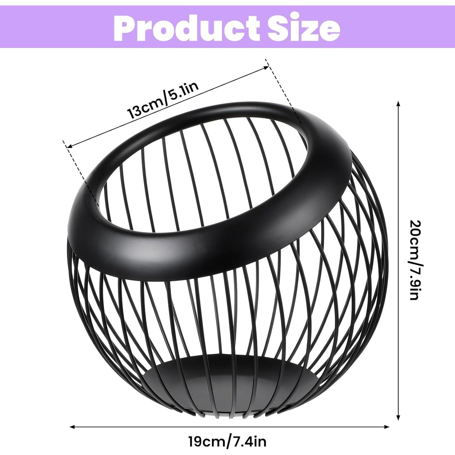 Cesta de Soporte para Cápsulas de Café Molain - Metal Negro 20x20x19cm