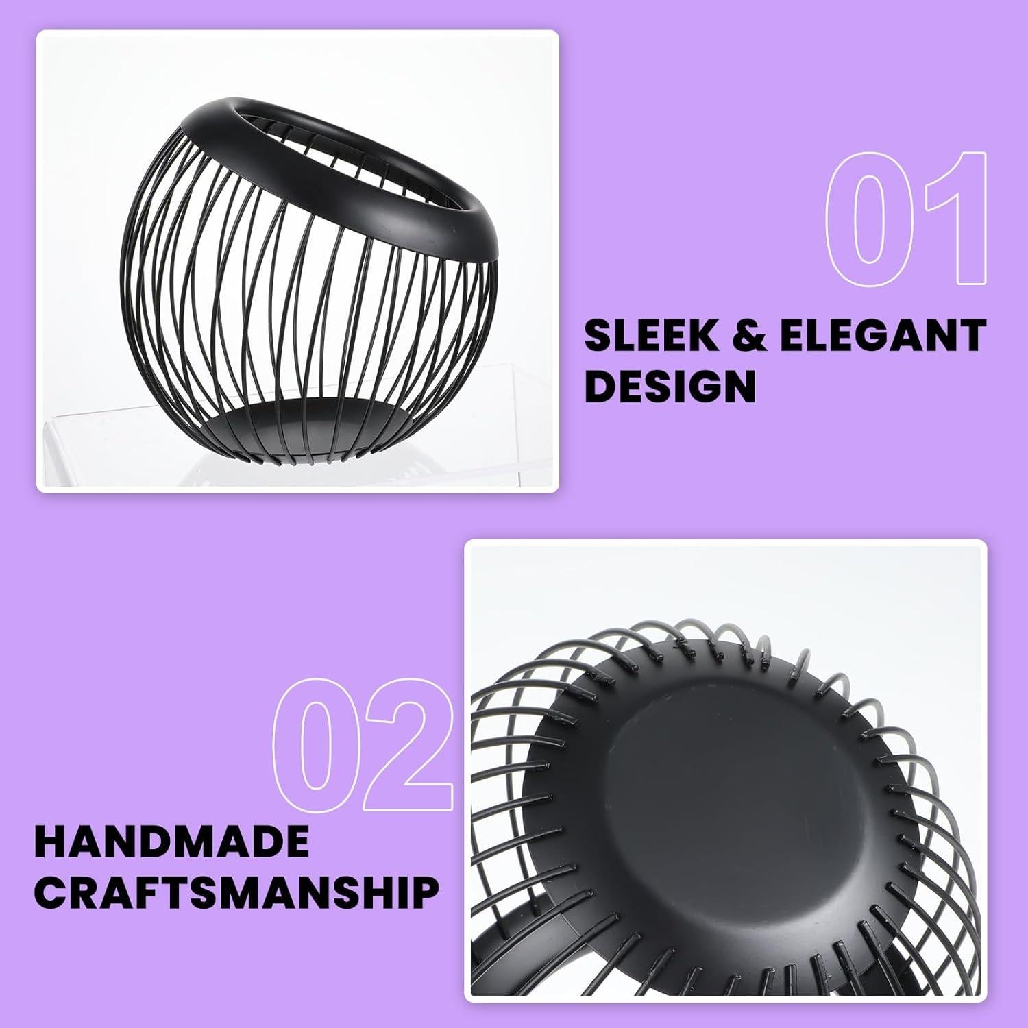 Cesta de Soporte para Cápsulas de Café Molain - Metal Negro 20x20x19cm