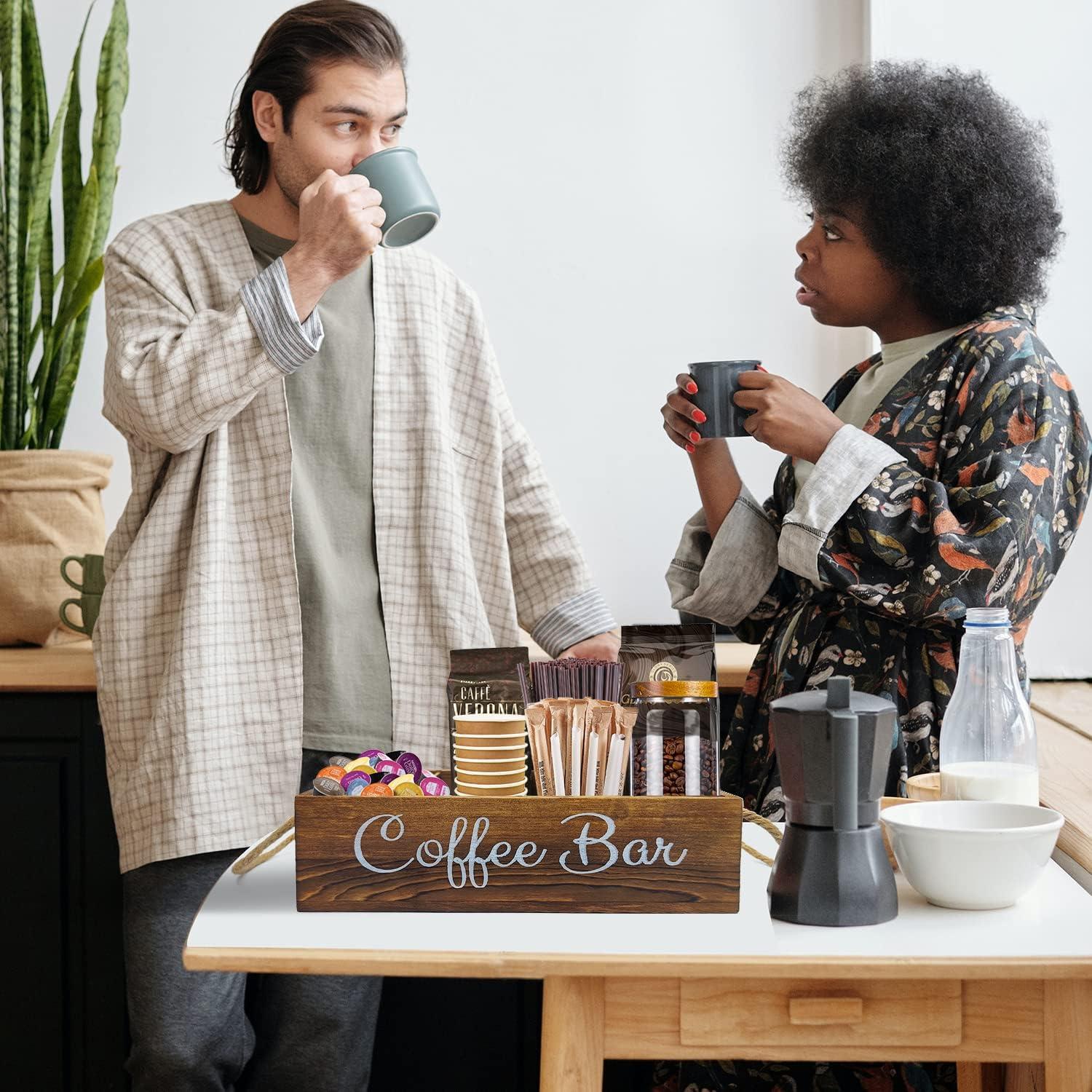 Organizador de Café QUALLON con Divisores Removibles de Madera