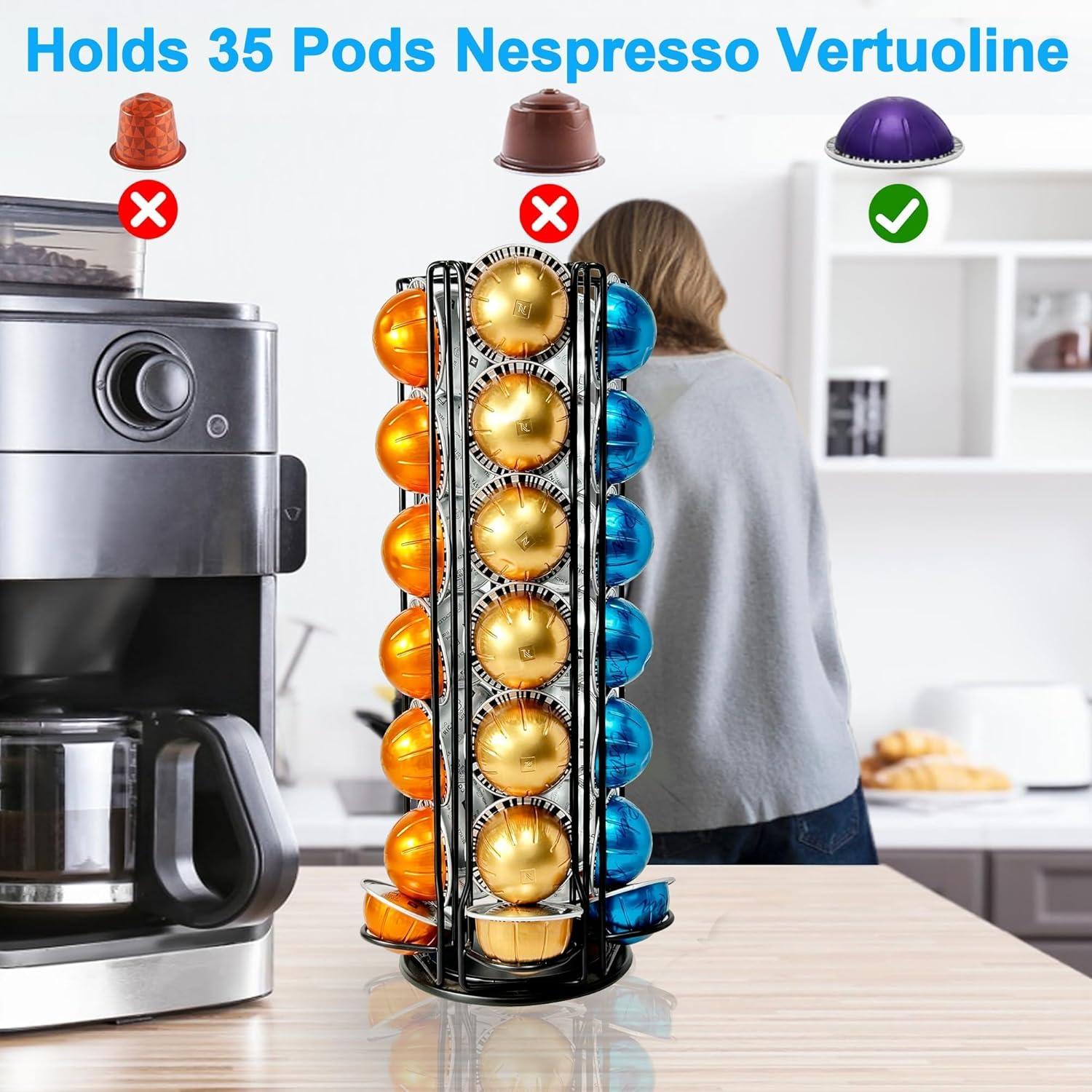 Organizador Carrousel para 35 Cápsulas Nespresso Vertuo Negro
