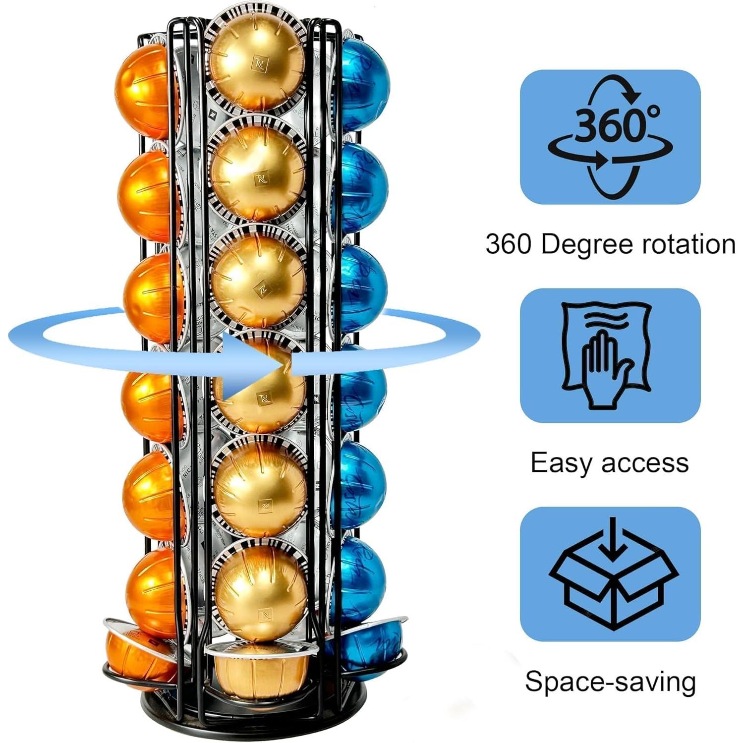 Organizador Carrousel para 35 Cápsulas Nespresso Vertuo Negro