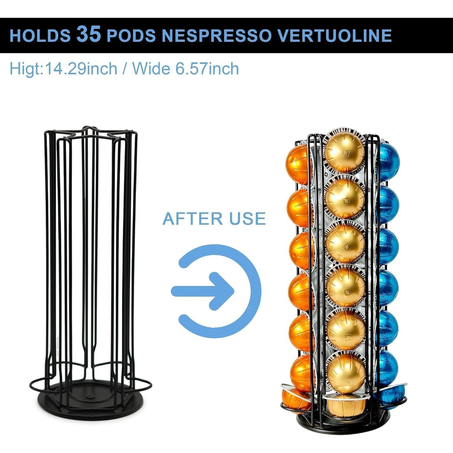 Organizador Carrousel para 35 Cápsulas Nespresso Vertuo Negro