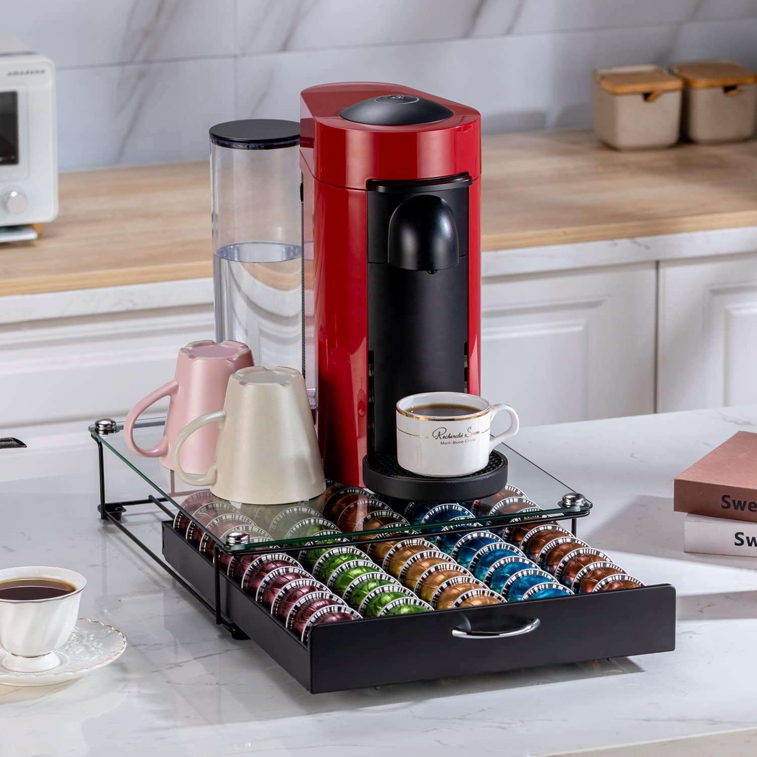 Organizador de Cápsulas Nespresso Vertuo Flagship con Tapa de Vidrio - 50 Cápsulas