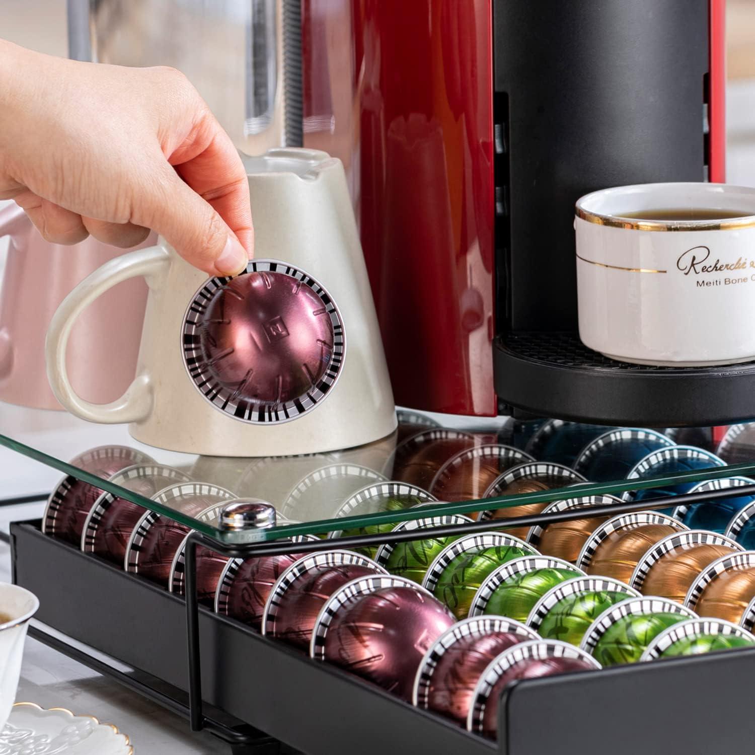 Organizador de Cápsulas Nespresso Vertuo Flagship con Tapa de Vidrio - 50 Cápsulas