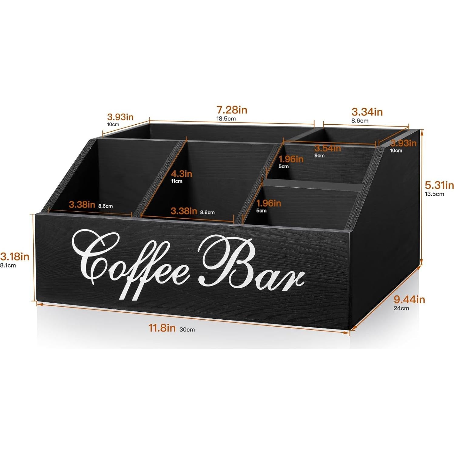 Organizador de Café MISTOD - Soporte de Cápsulas de Madera 6 Compartimentos