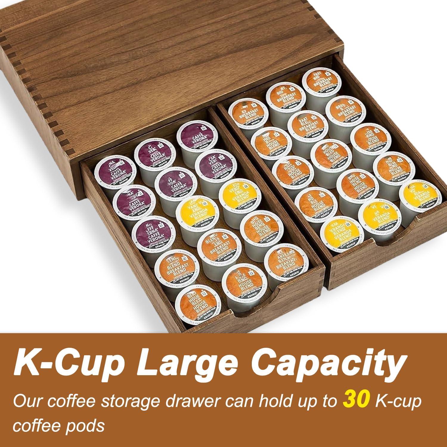 Caja de Almacenamiento de Cápsulas de Café de Madera Yeahjiae - 30 Cápsulas