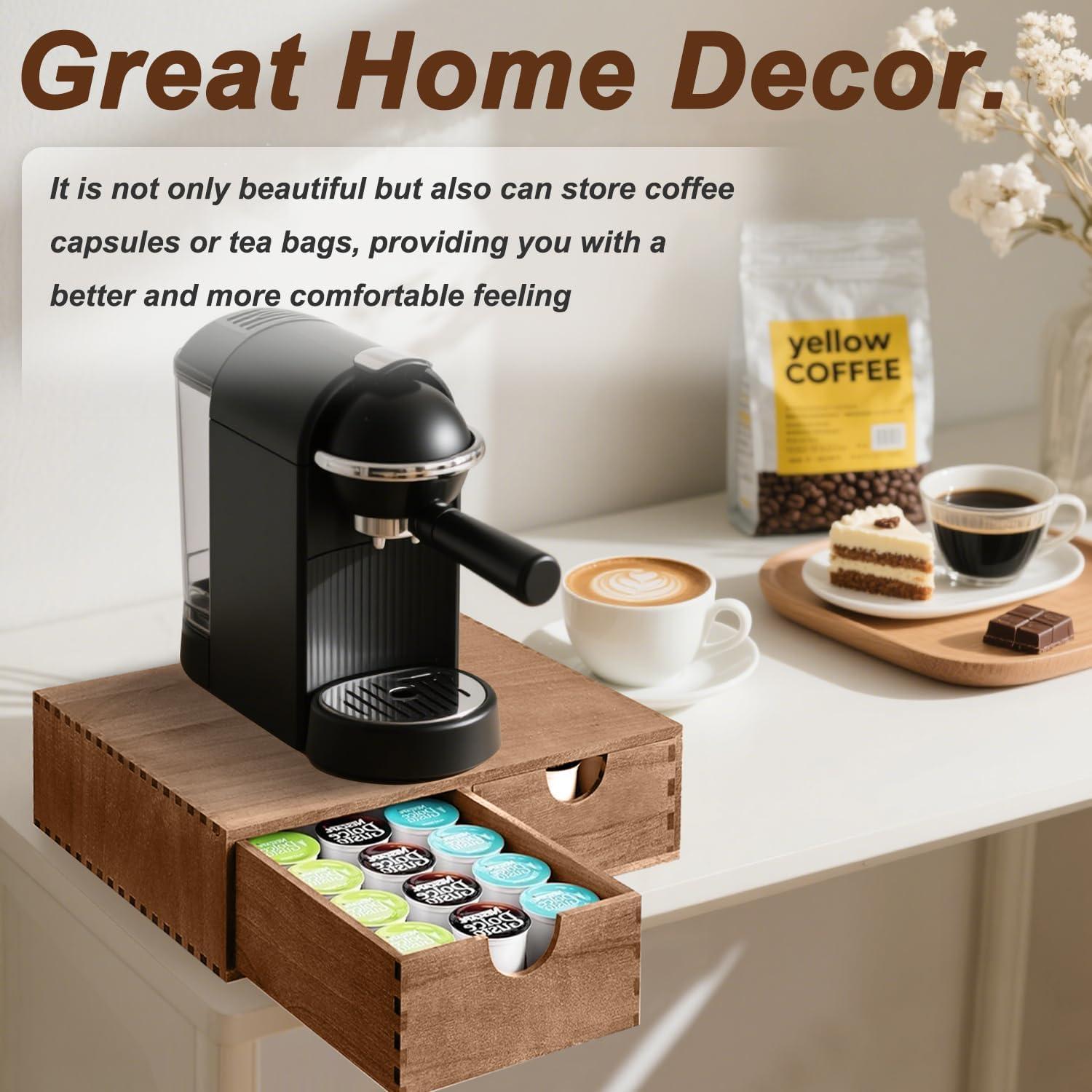 Caja de Almacenamiento de Cápsulas de Café de Madera Yeahjiae - 30 Cápsulas