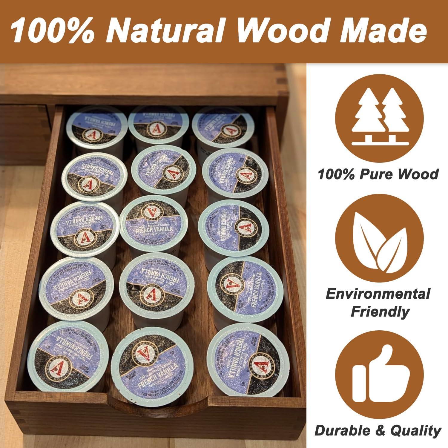 Caja de Almacenamiento de Cápsulas de Café de Madera Yeahjiae - 30 Cápsulas