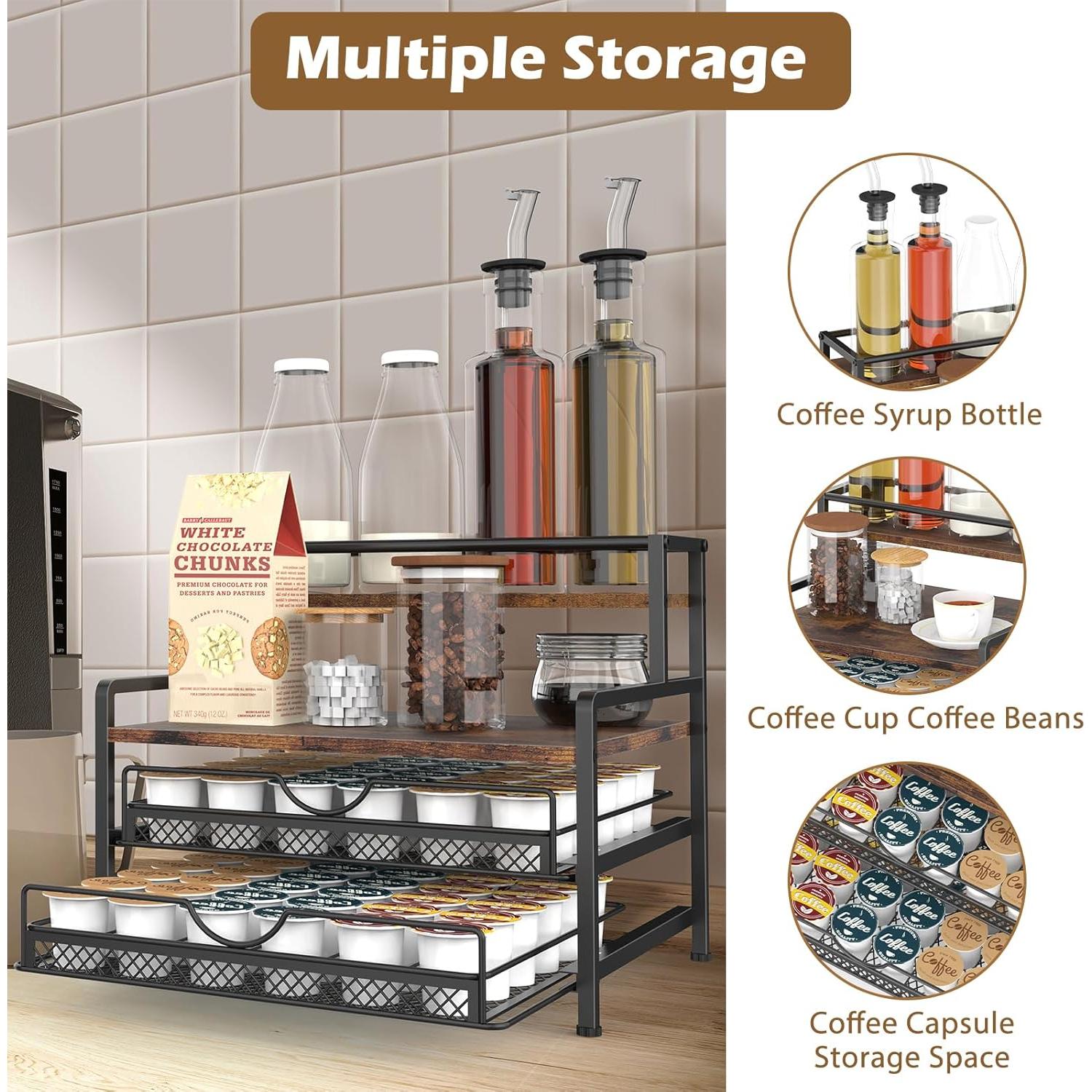 Organizador de Cafés OGEMXU 3 Niveles para 72 Cápsulas K