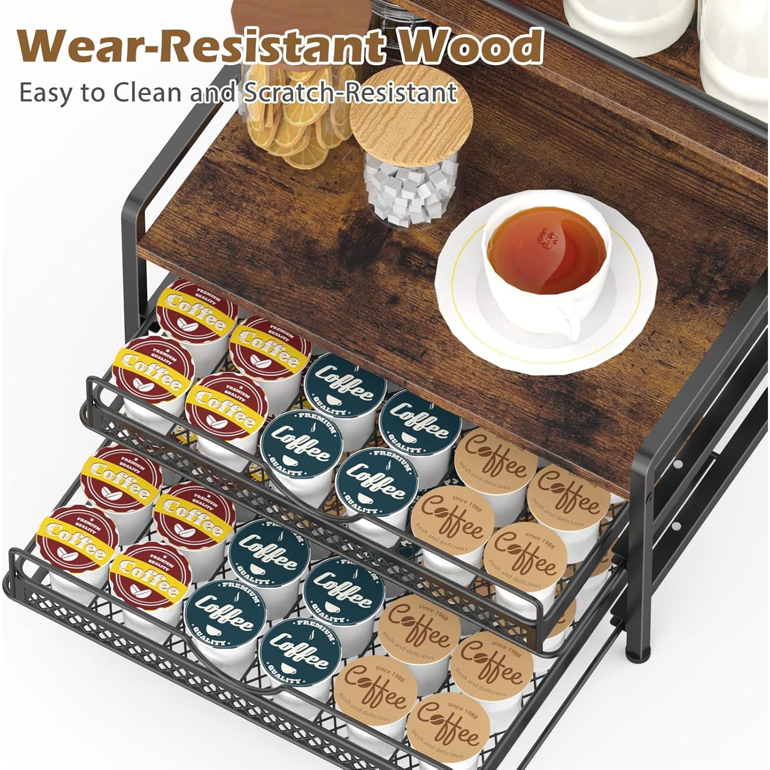 Organizador de Cafés OGEMXU 3 Niveles para 72 Cápsulas K