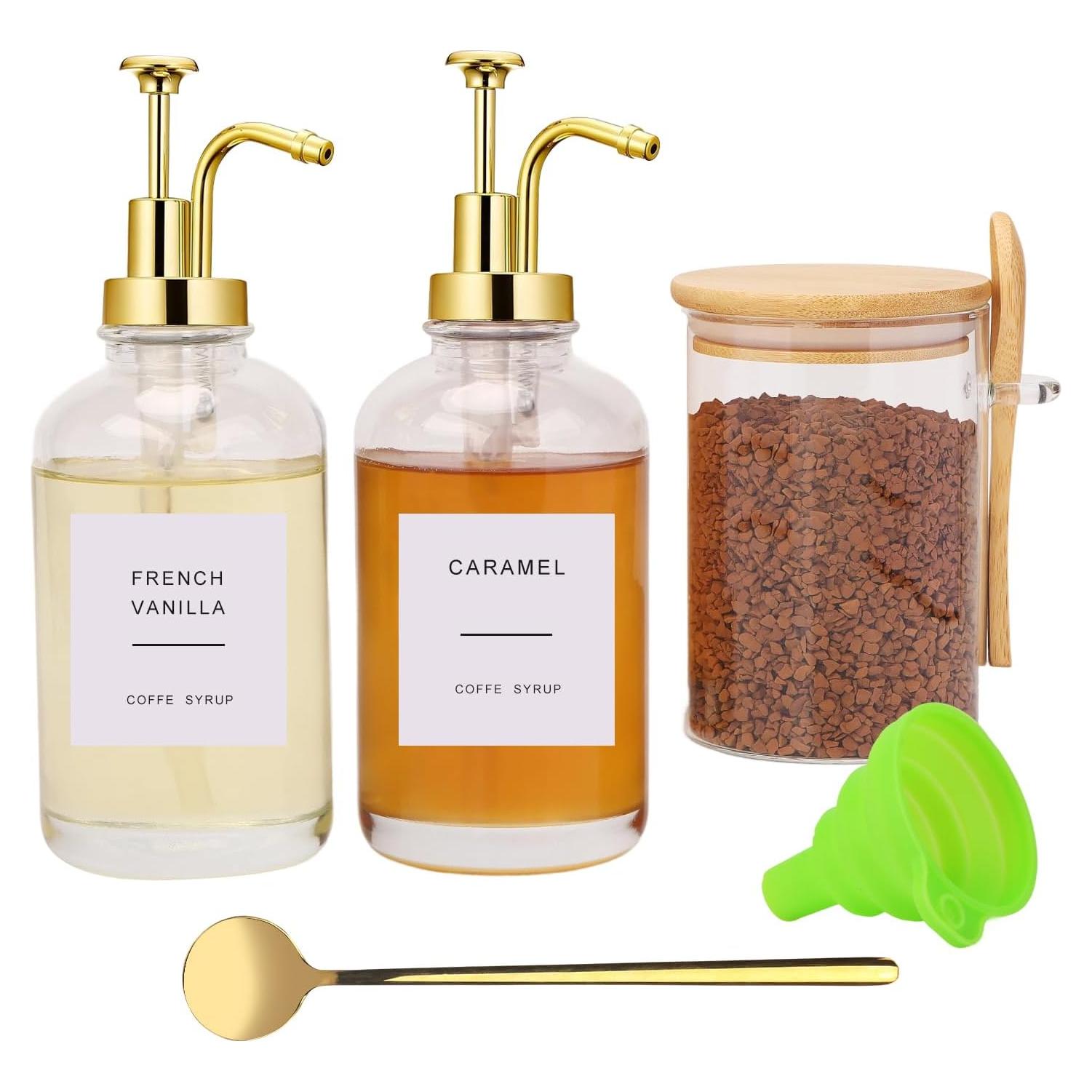 Set de Dispensadores de Jarabe para Bar de Café - 2 Pcs 500 ml