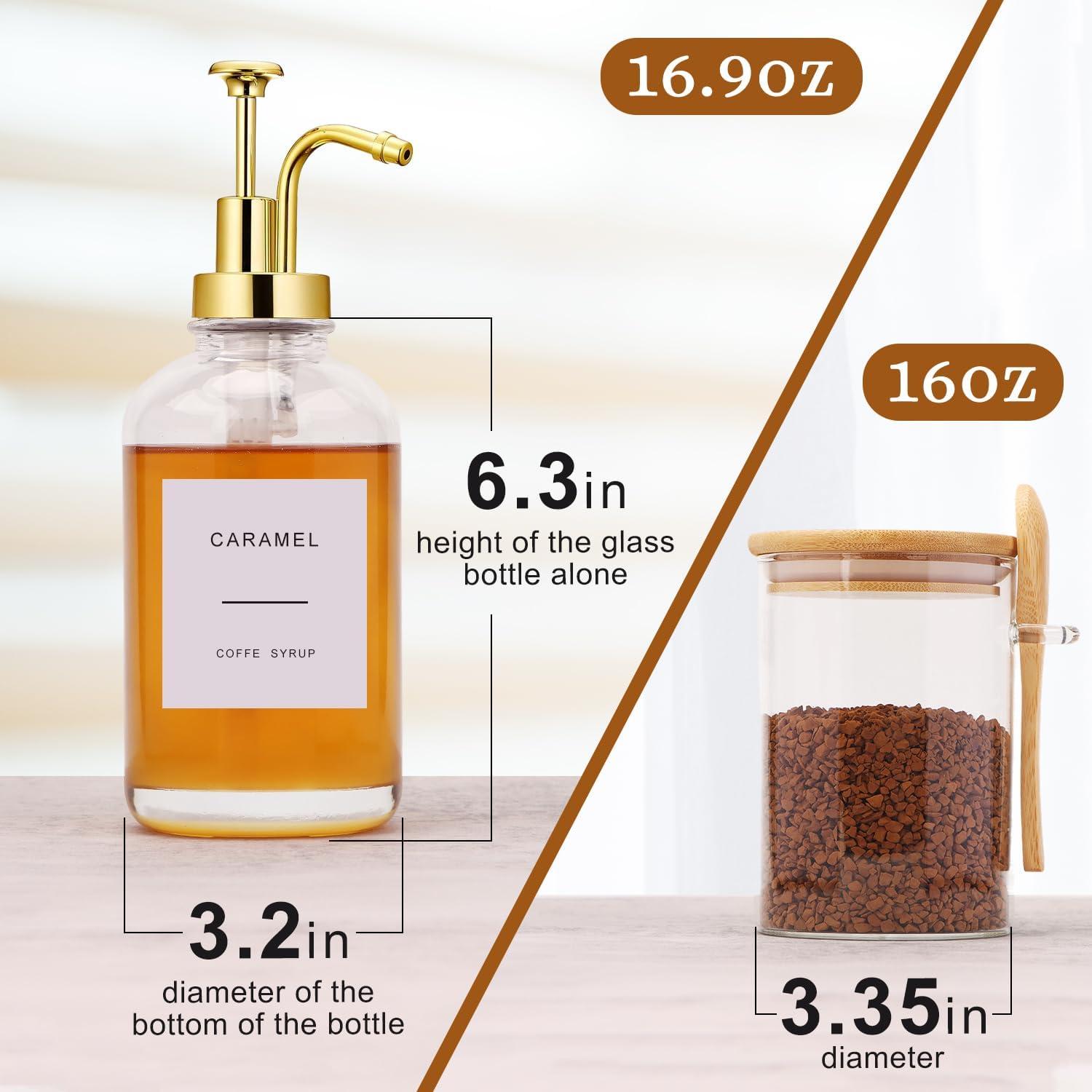 Set de Dispensadores de Jarabe para Bar de Café - 2 Pcs 500 ml