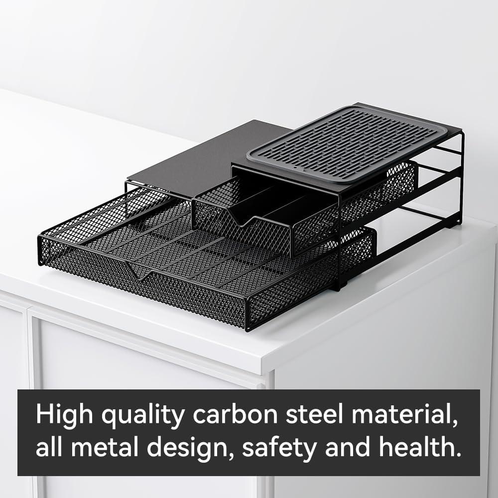 Organizador de Cafetera AmzAge 2 Niveles con Soporte para 60 Cápsulas