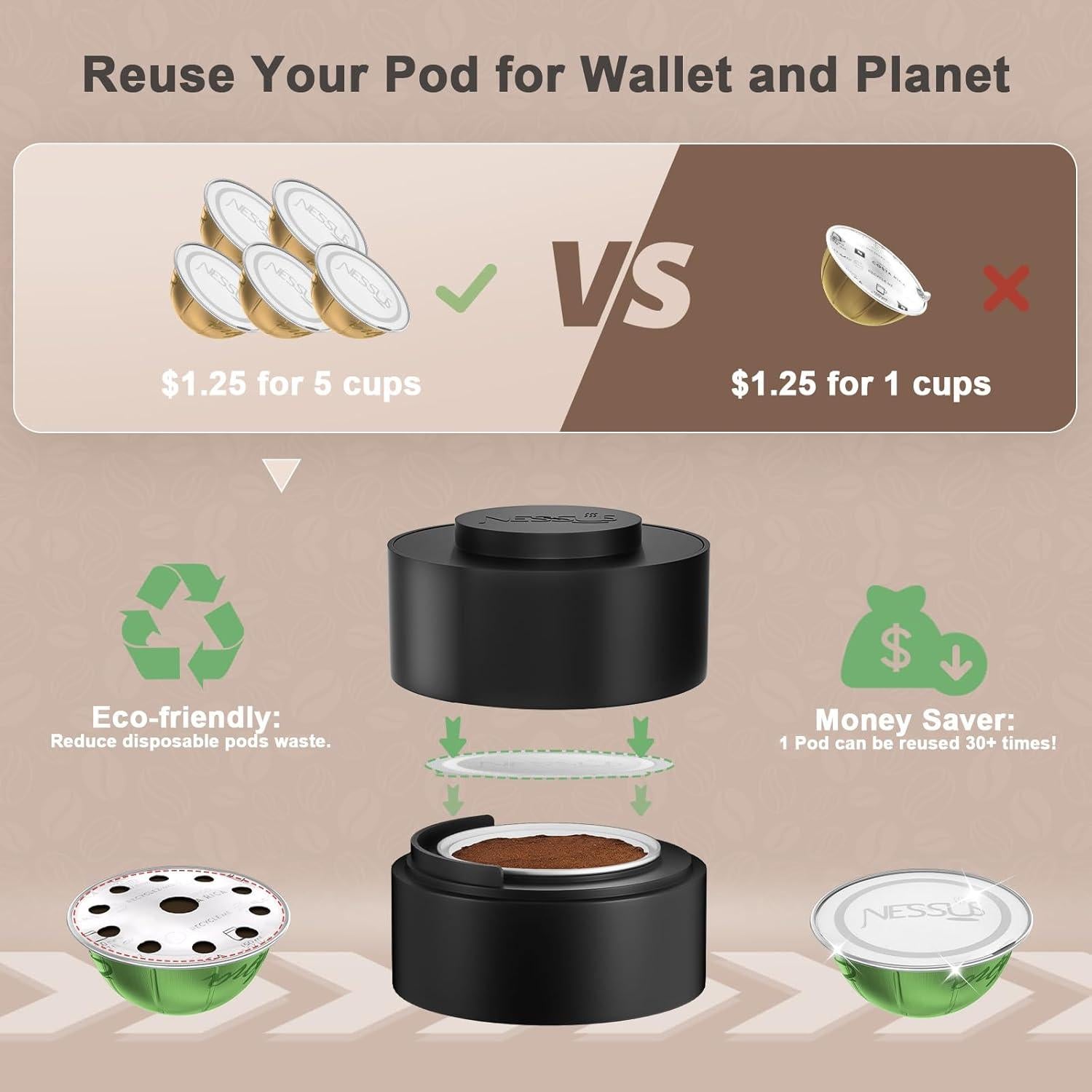 Soporte para Cápsulas Reutilizables Nespresso Vertuo NESSUS