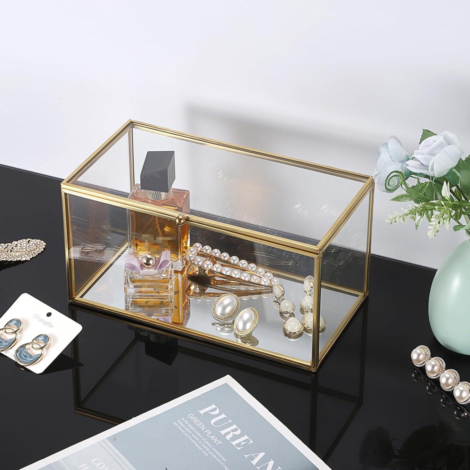 Soporte de Cápsulas de Café ELLDOO de Vidrio Dorado 21x11x11cm