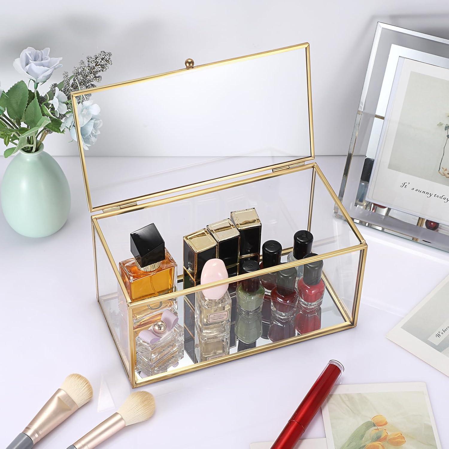 Soporte de Cápsulas de Café ELLDOO de Vidrio Dorado 21x11x11cm