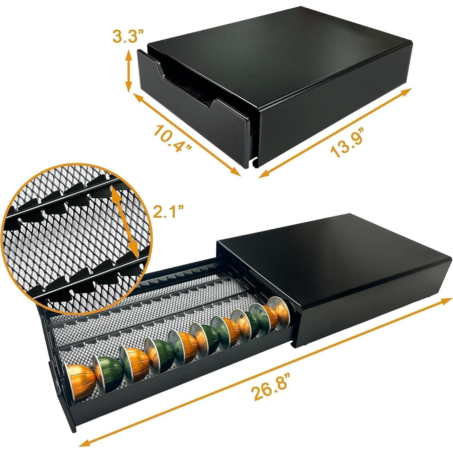 Cajón Organizador para Cápsulas de Café WORBIC Negro 40 Unidades