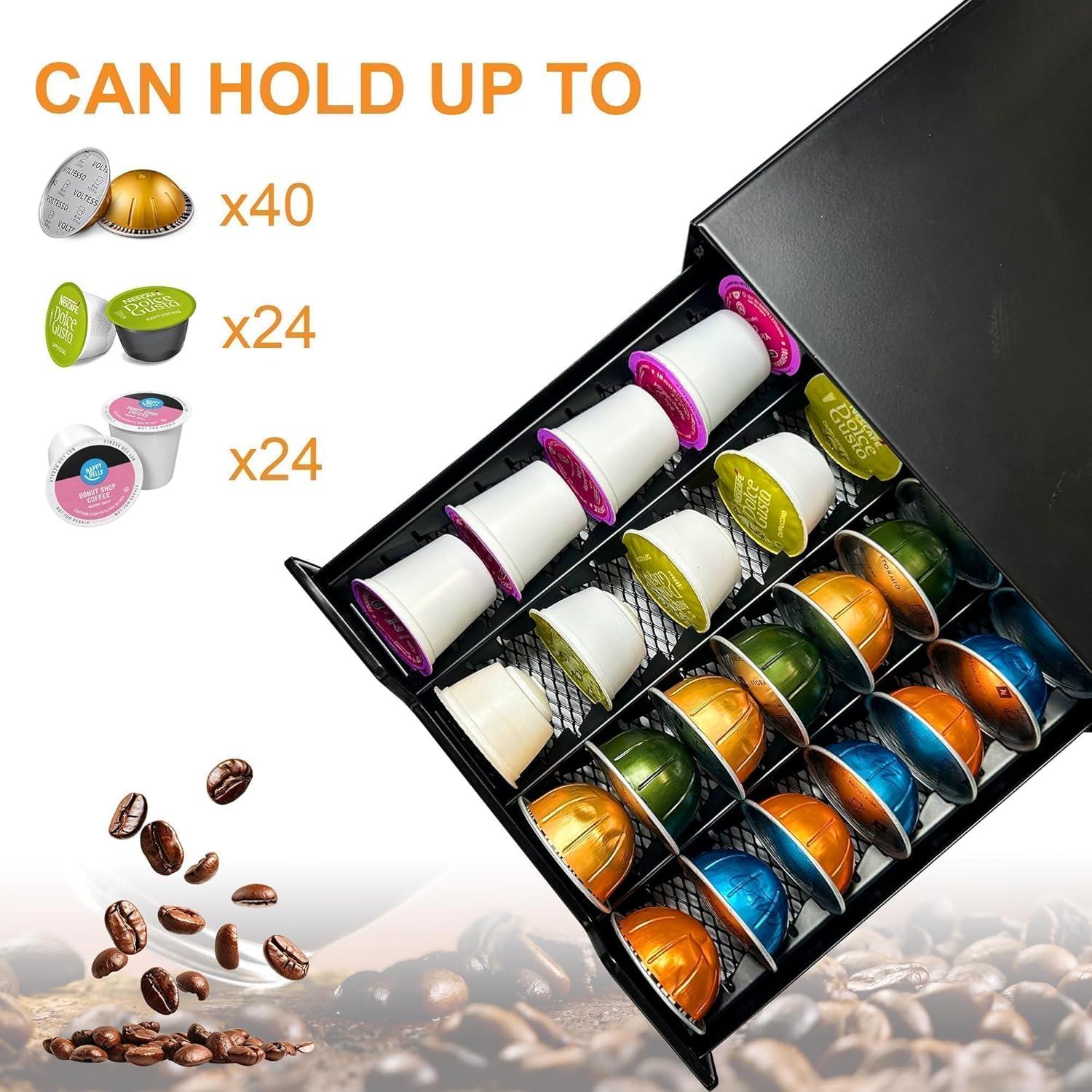 Cajón Organizador para Cápsulas de Café WORBIC Negro 40 Unidades