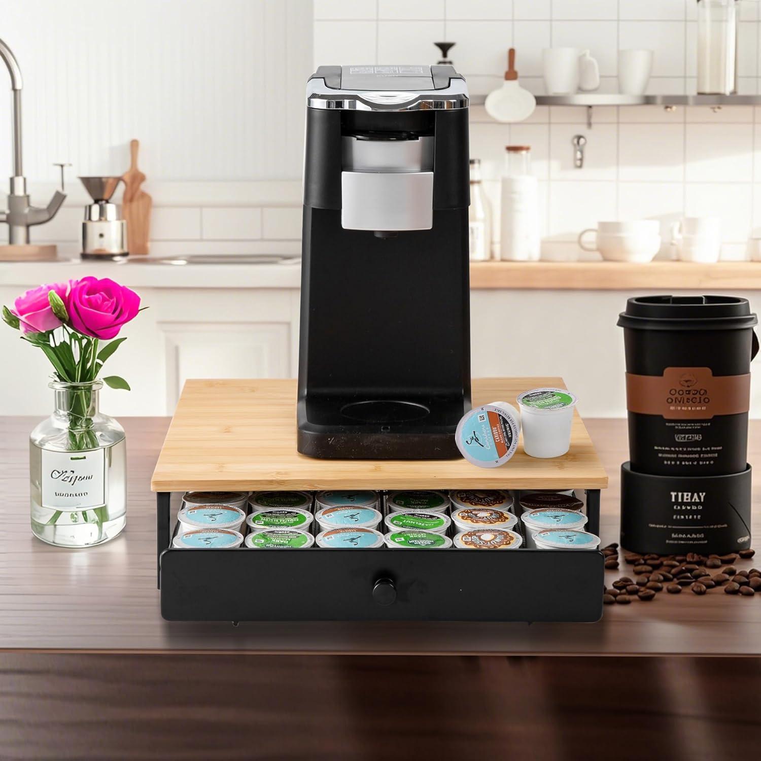 Soporte de Cajón para 36 Cápsulas de Café ROWISE de Bambú