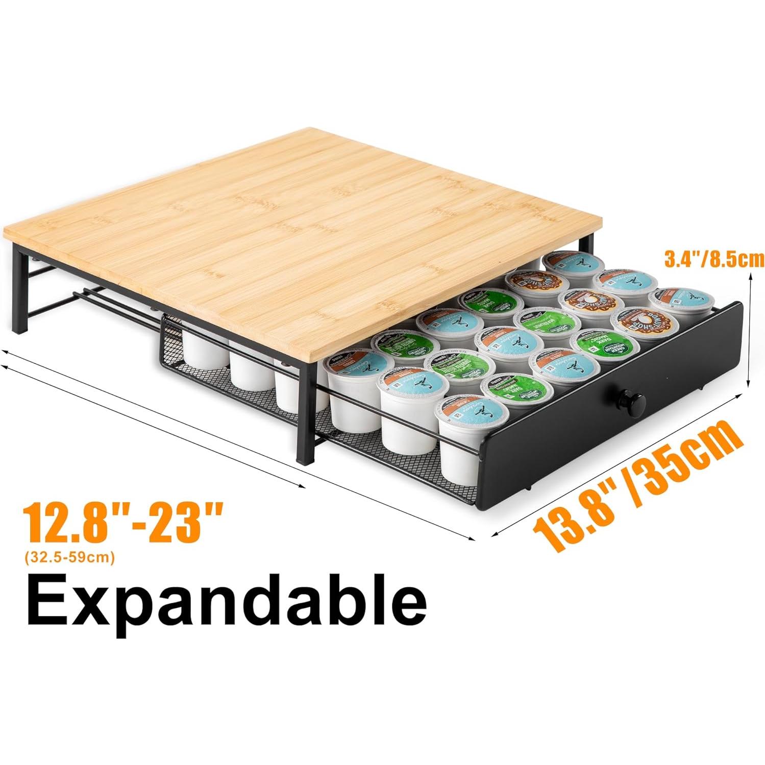 Soporte de Cajón para 36 Cápsulas de Café ROWISE de Bambú