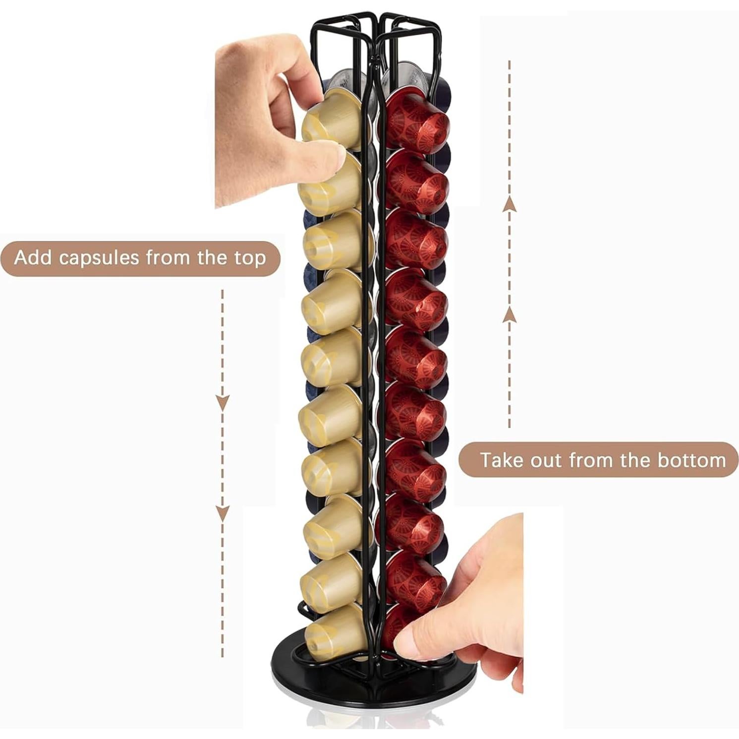 Soporte para cápsulas de café RECAPS 40 unidades rotativo