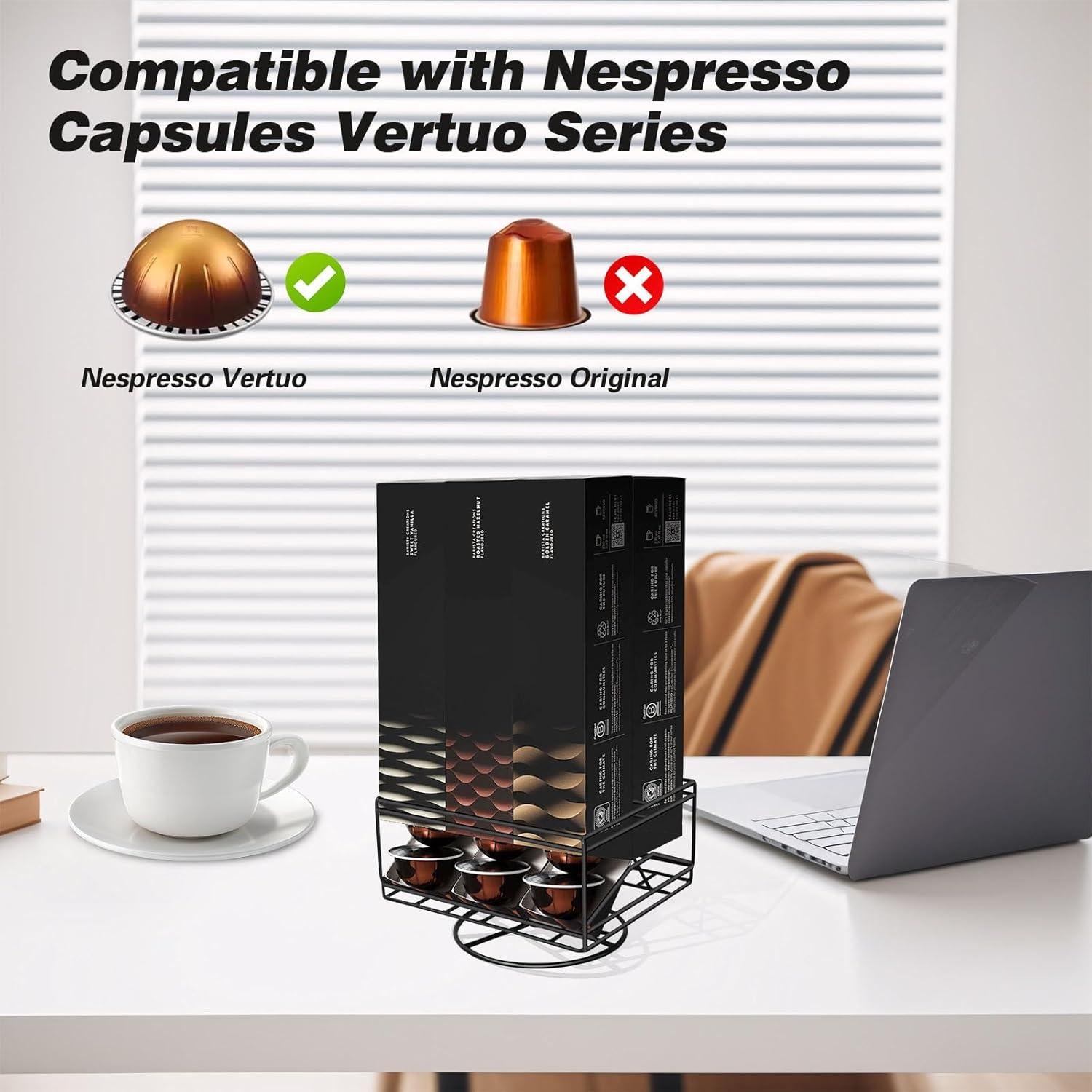 Soporte giratorio para cápsulas de café Nespresso Vertuo 6 cajas