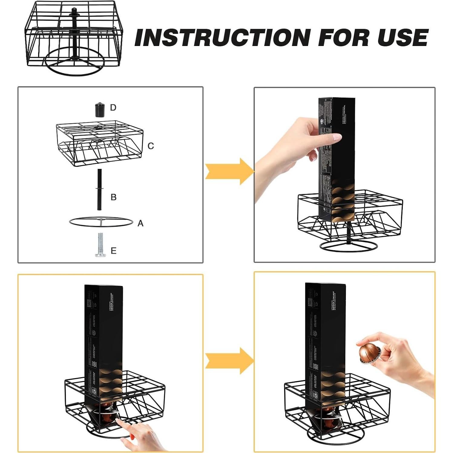 Soporte giratorio para cápsulas de café Nespresso Vertuo 6 cajas