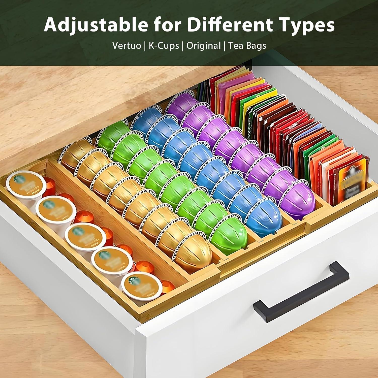 Soporte Organizador de Cápsulas de Café Bambú MAGIC BAMBOO 7 Cajones