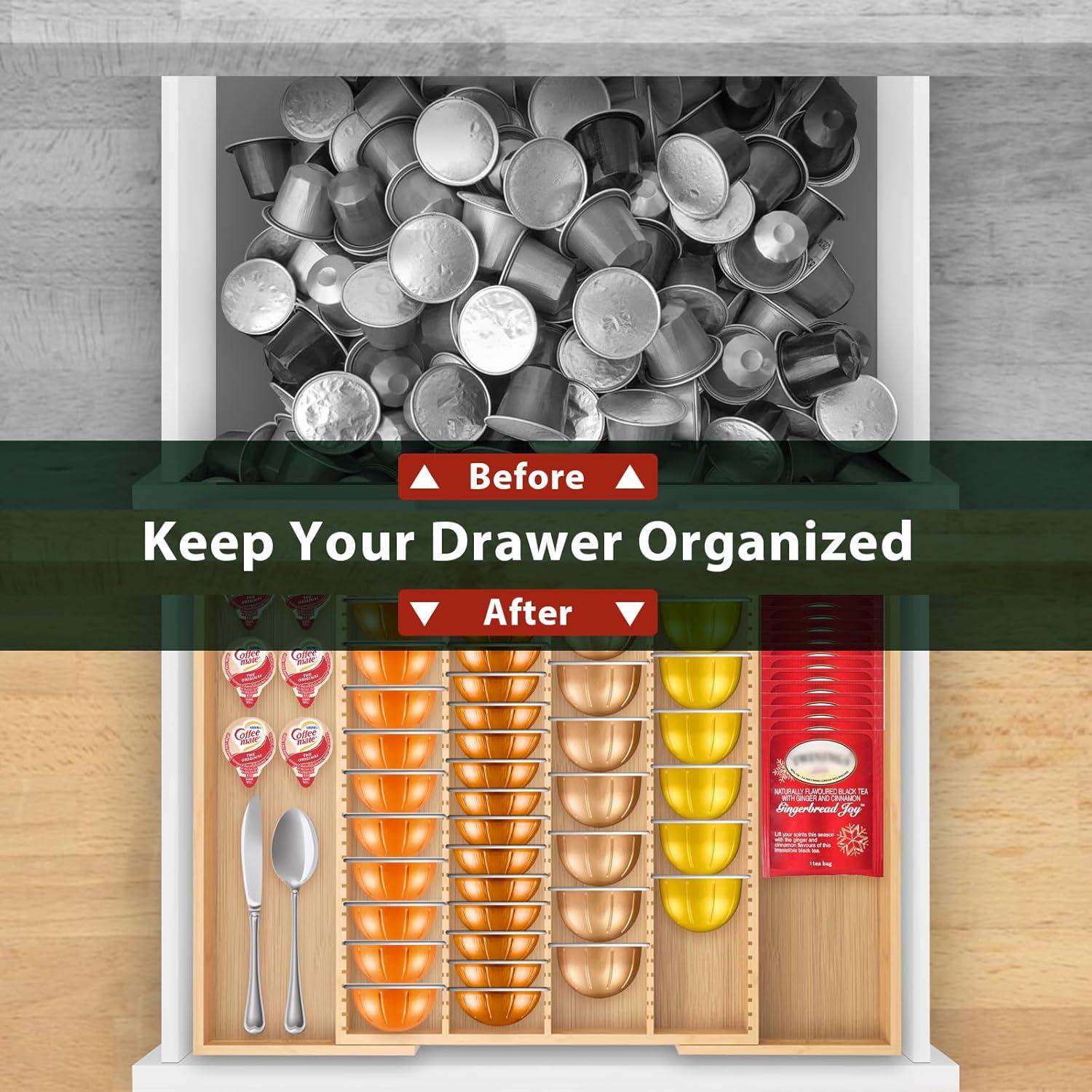 Soporte Organizador de Cápsulas de Café Bambú MAGIC BAMBOO 7 Cajones