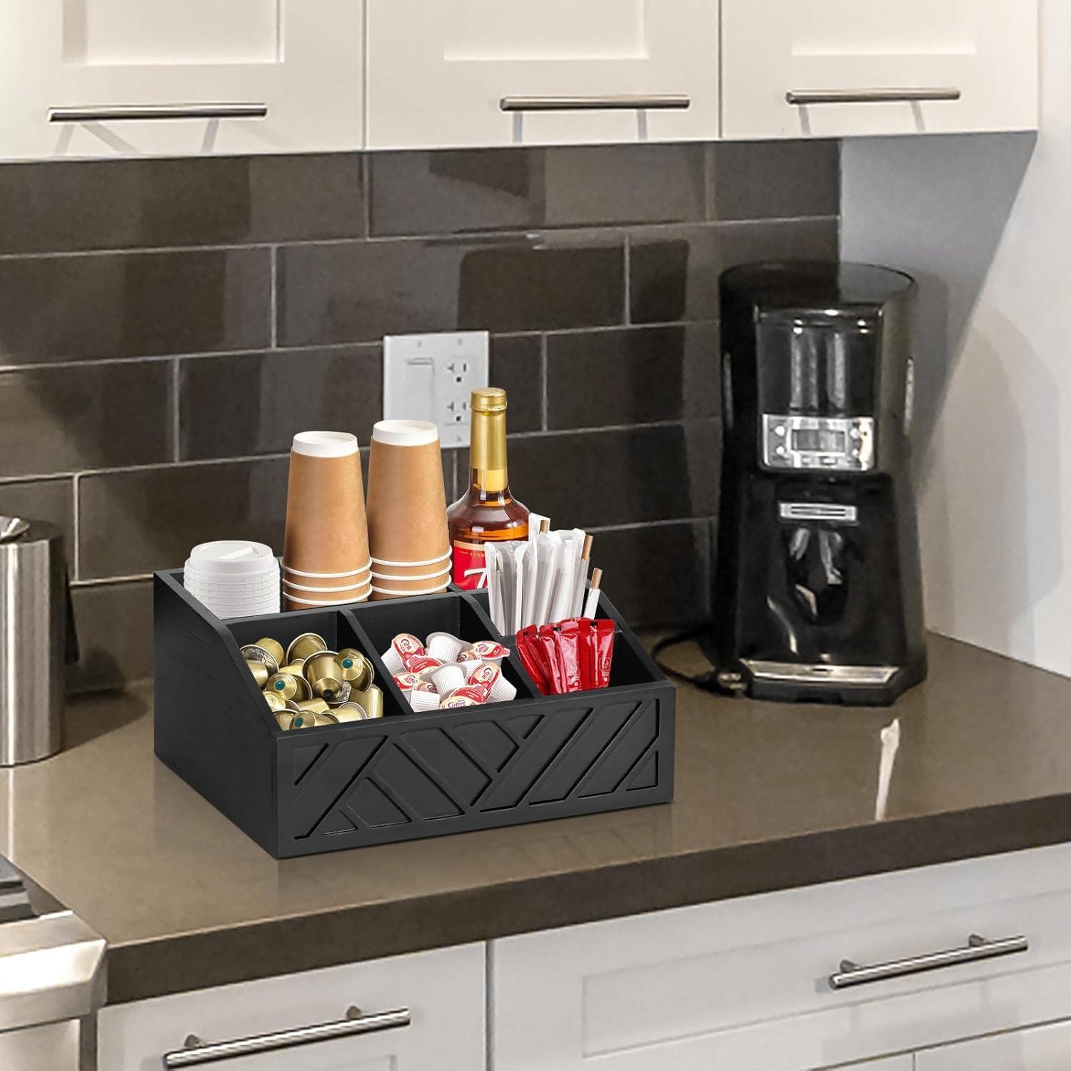 Organizador de café negro Ukonvi para cápsulas y accesorios