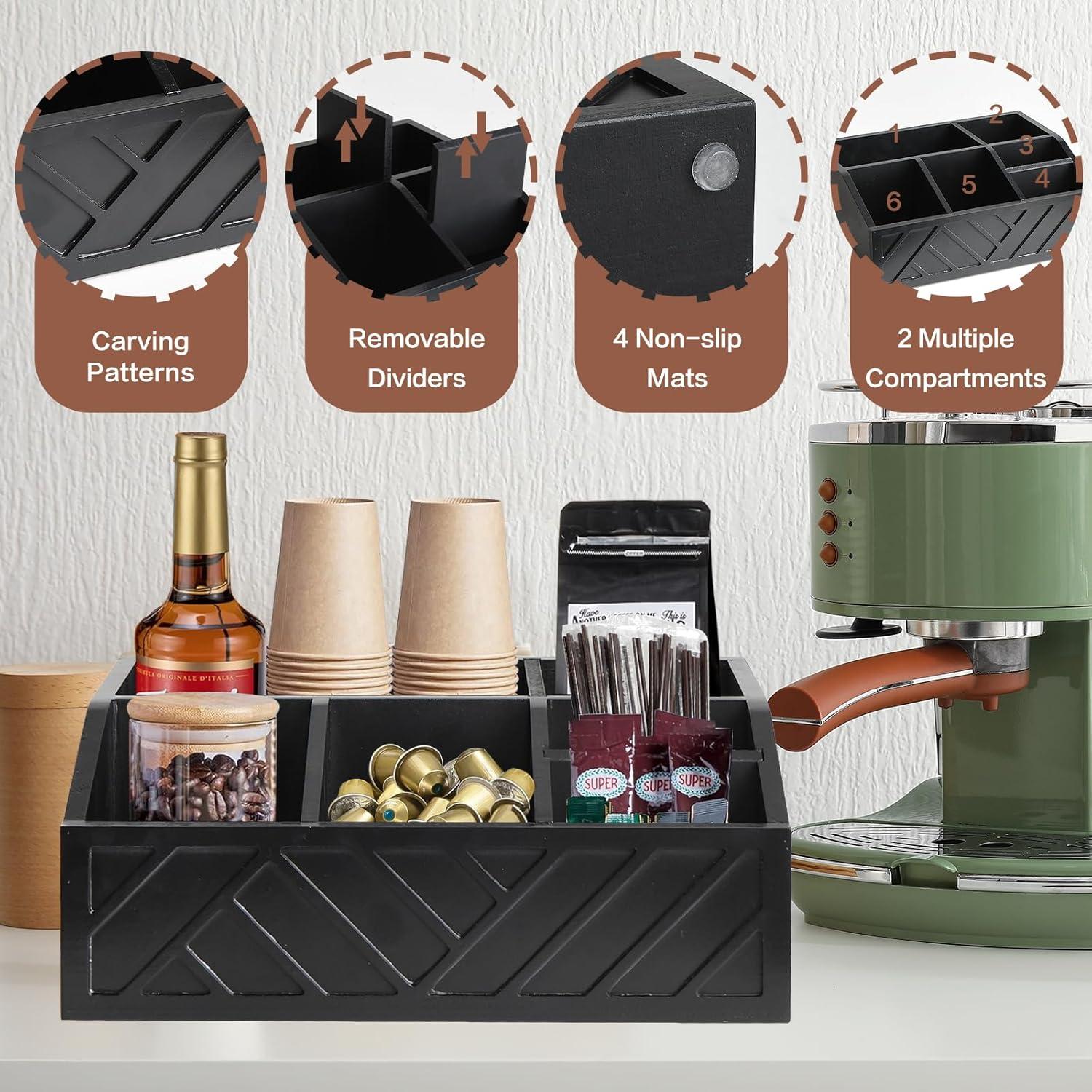 Organizador de café negro Ukonvi para cápsulas y accesorios