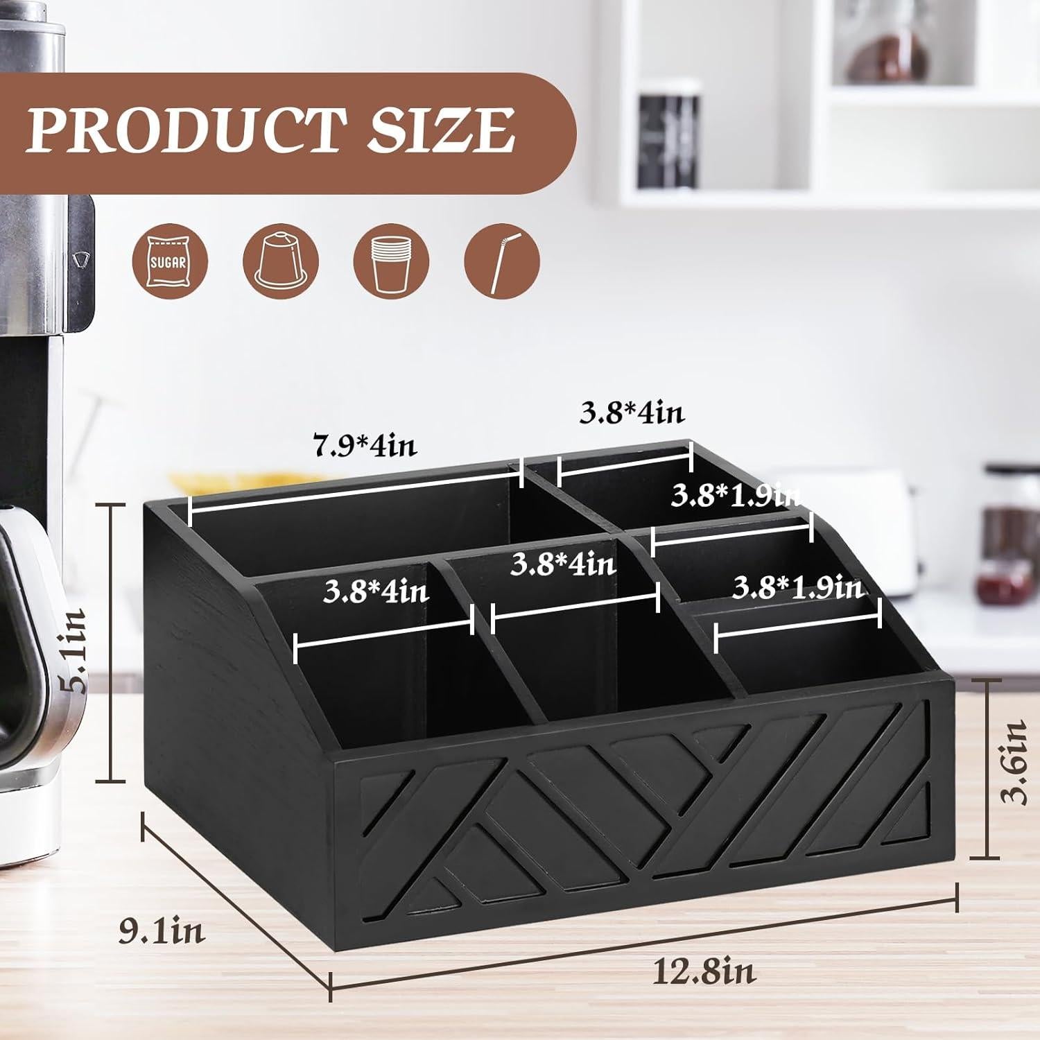 Organizador de café negro Ukonvi para cápsulas y accesorios