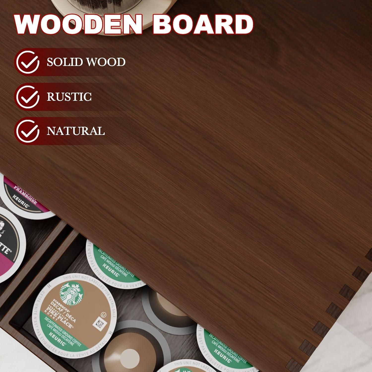 Soporte Organizador para K Cup OCERAVE Madera Nogal 30 Cápsulas