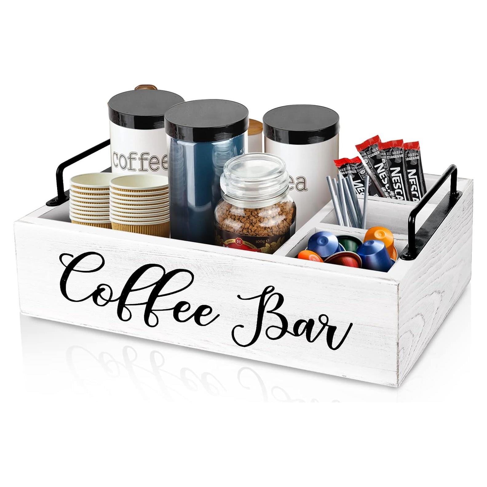 Organizador de Estación de Café MINCORD Blanco 4 Compartimentos